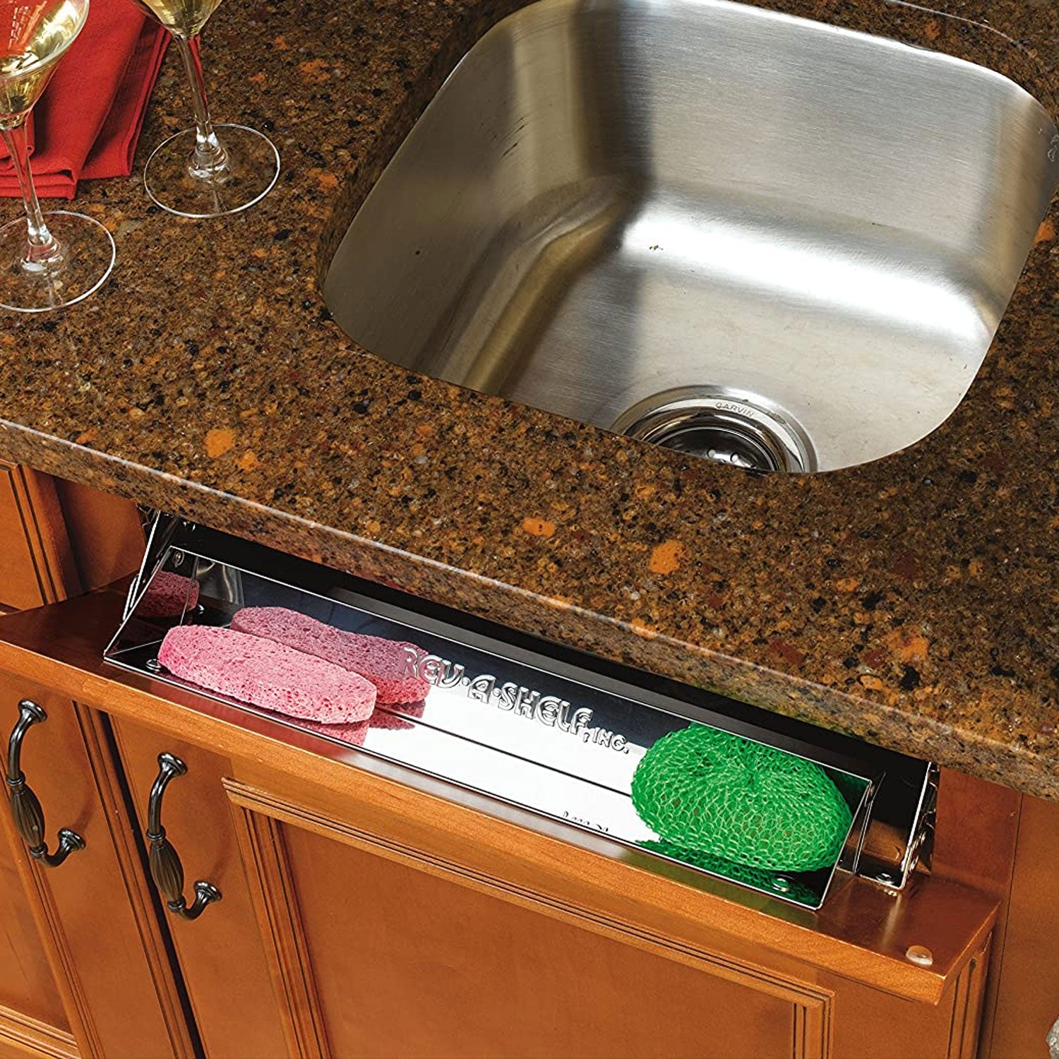 Rev-A-Shelf 16" Front Tip Out Sink Tray Organizer for Kitchen Sink, 6541-16-52 - VMInnovations