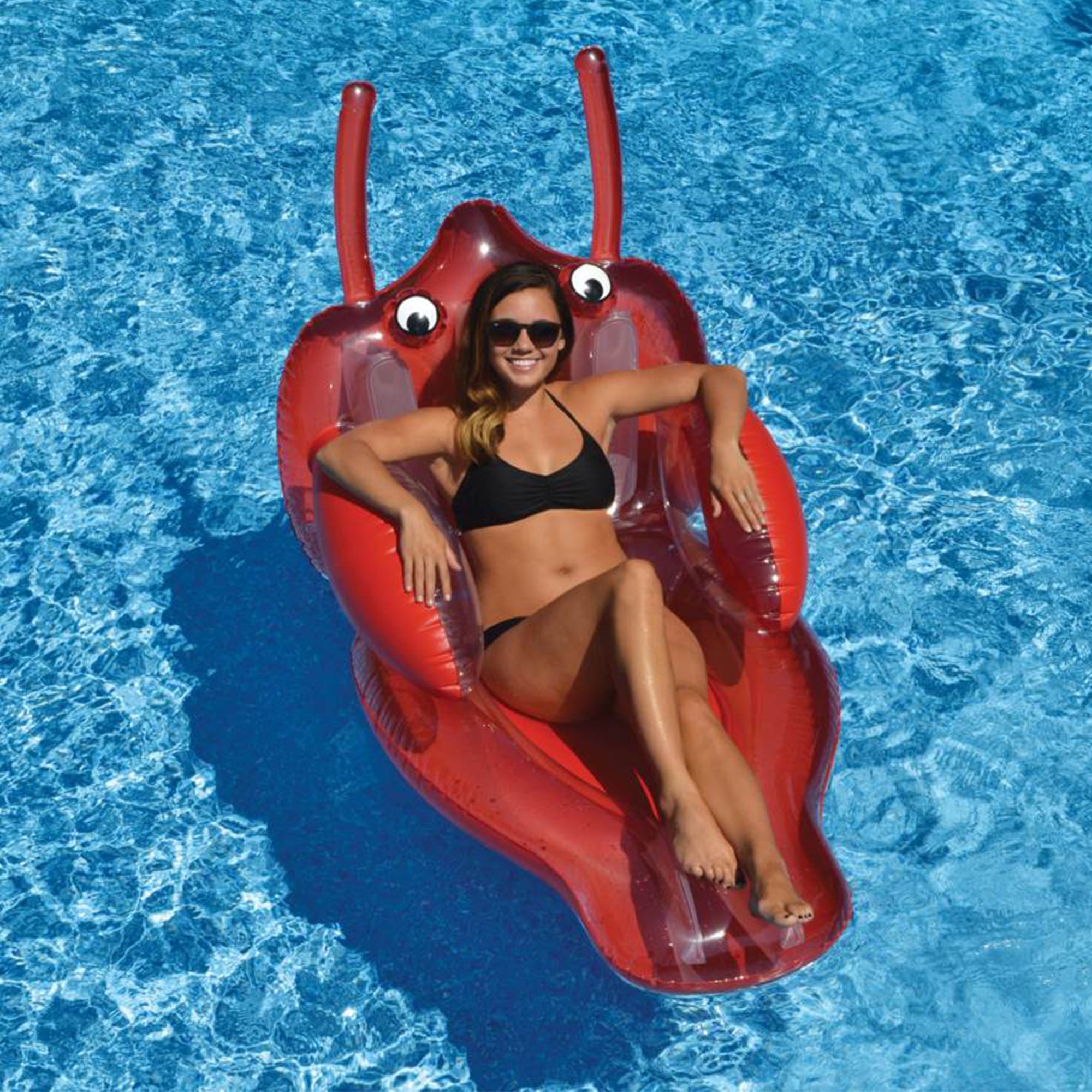 Swimline 90405 Inflatable Rideable Lobster Swimming Pool Floating Water Lounger - VMInnovations