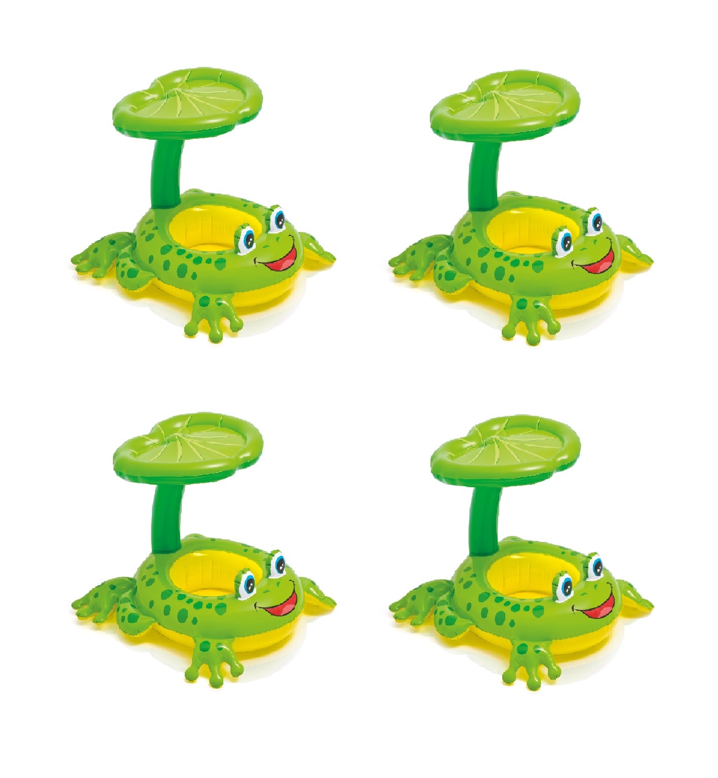 Intex Froggy Friend Shaded Canopy Baby Kiddie Pool Floating Raft (4 Pack)