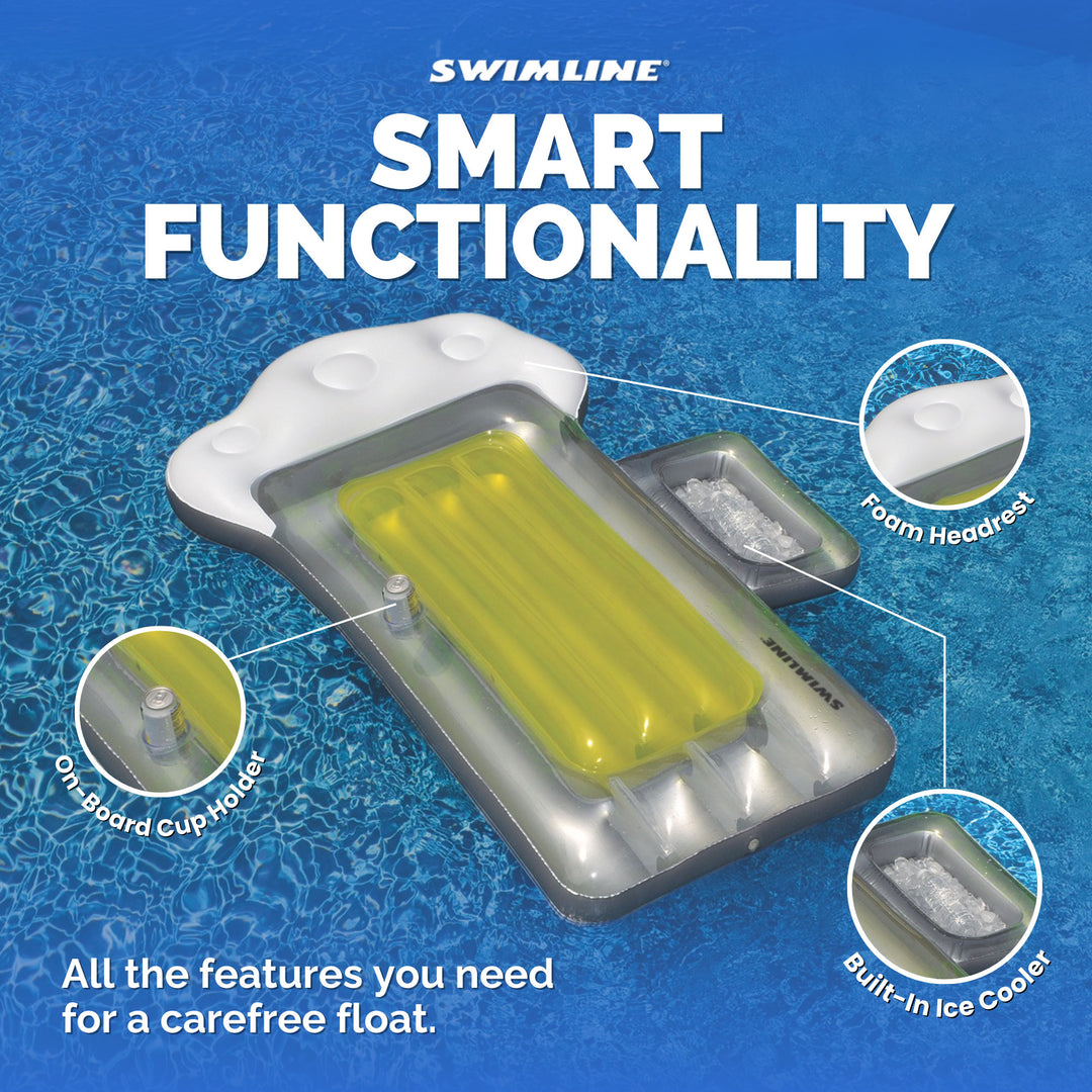 Swimline 72" Inflatable Frosted Beer Mug Swimming Pool Lounger Floating Raft - VMInnovations