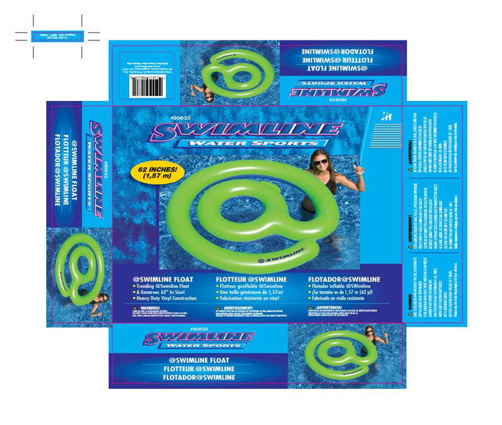 Swimline Giant Inflatable @ Sign Swimming Pool or Lake Floating Lounger, Green - VMInnovations