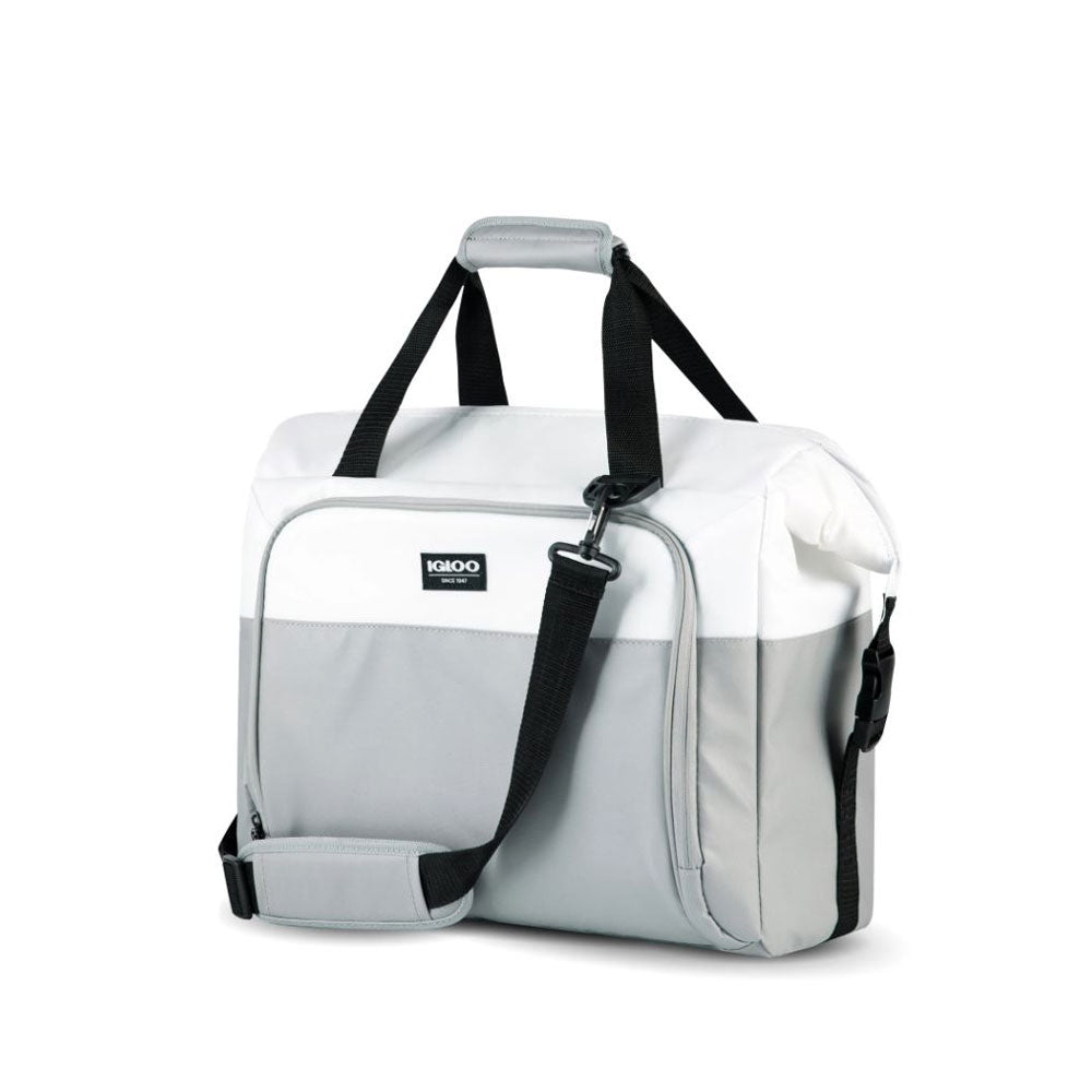 Igloo Adjustable Insulated 36 Can Cooler Bag, White and Gray (For Parts)