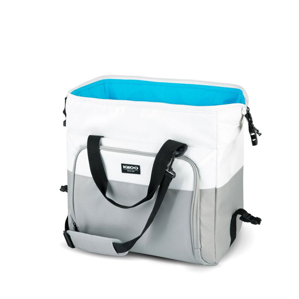 Igloo Durable & Adjustable Snapdown 36 Can Cooler Bag, White and Gray (Used)