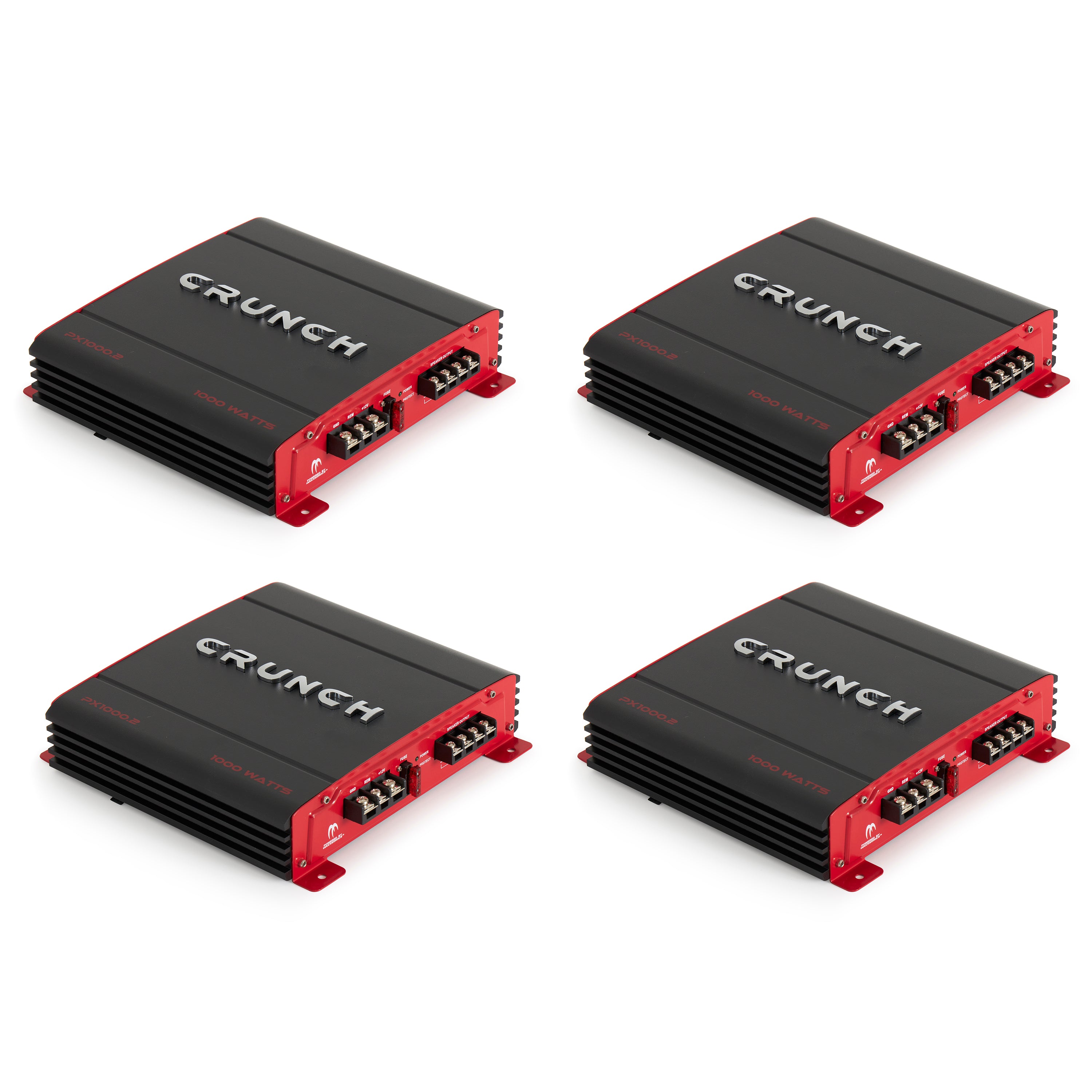 Crunch PX-1000.2 2 Channel 1000 Watt Amp A/B Class Stereo Amplifier (4 Pack) - VMInnovations