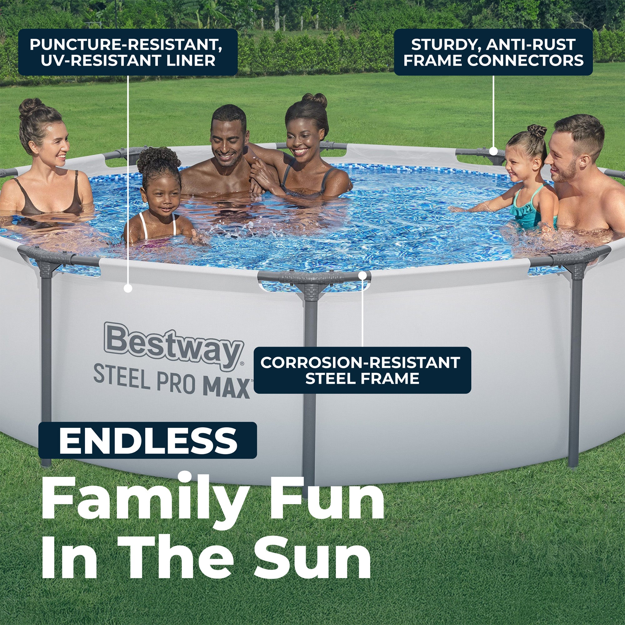 Bestway Steel Pro MAX 10'x30" Above Ground Outdoor Swimming Pool with Pump(Used)