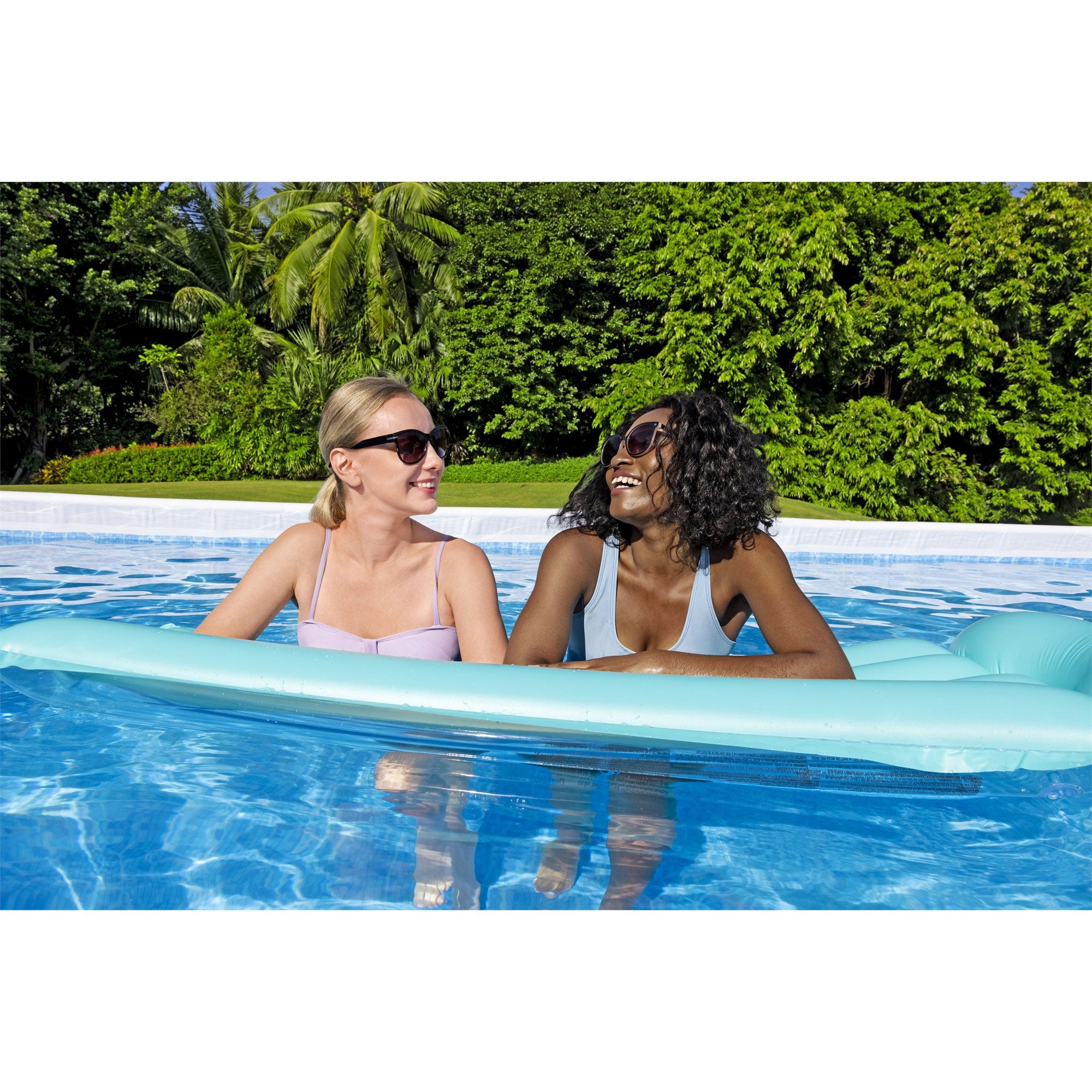 Bestway 24ft x 12ft x 52in Rectangular Above Ground Pool Set w/ Pool Skimmer - VMInnovations