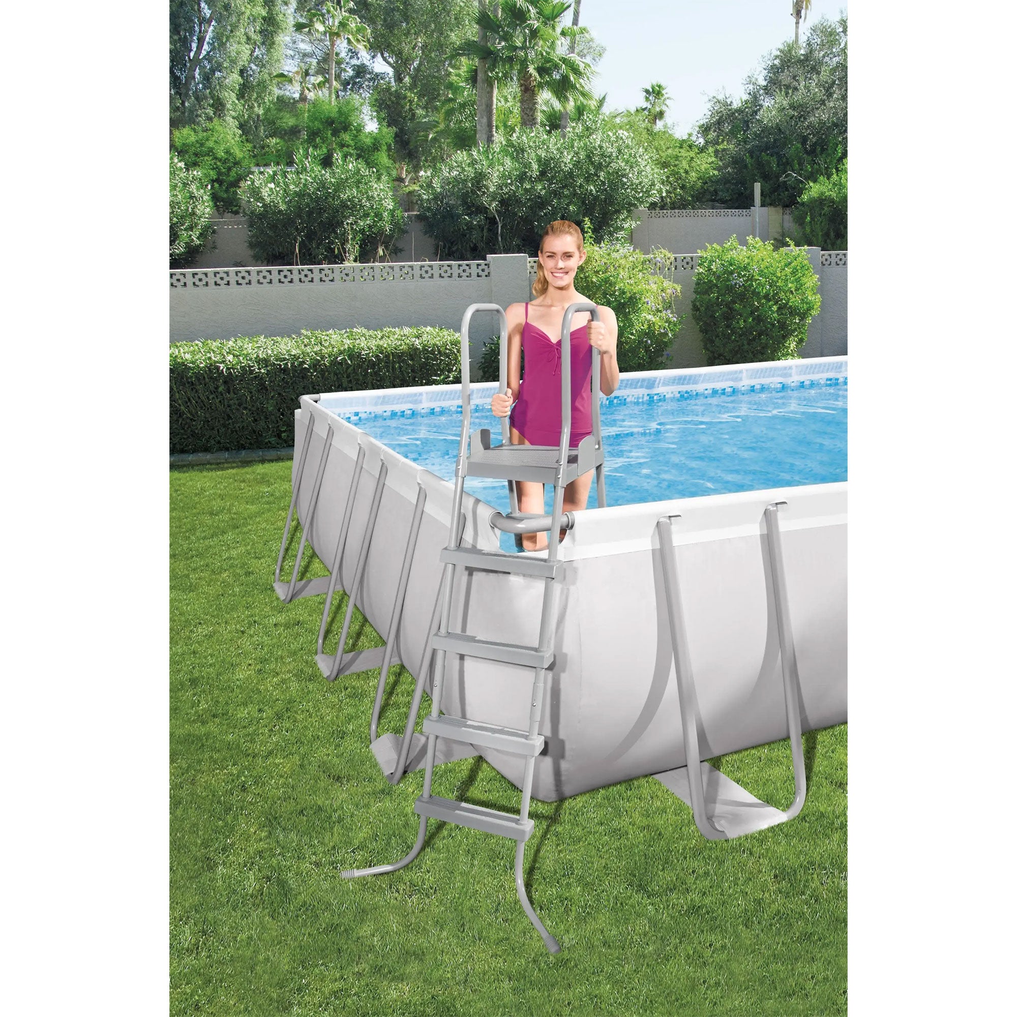 Bestway Power Steel 24' x 12' x 52" Rectangular Above Ground Swimming Pool Set