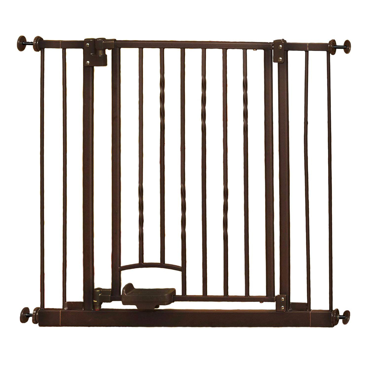 North States Slide-Step, Open Hands-Free Baby, Pet Metal Gate, Bronze (Open Box)