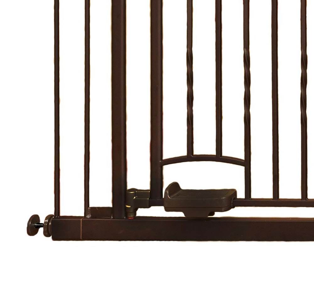 North States Slide-Step, Open Hands-Free Baby, Pet Metal Gate, Bronze (Open Box)