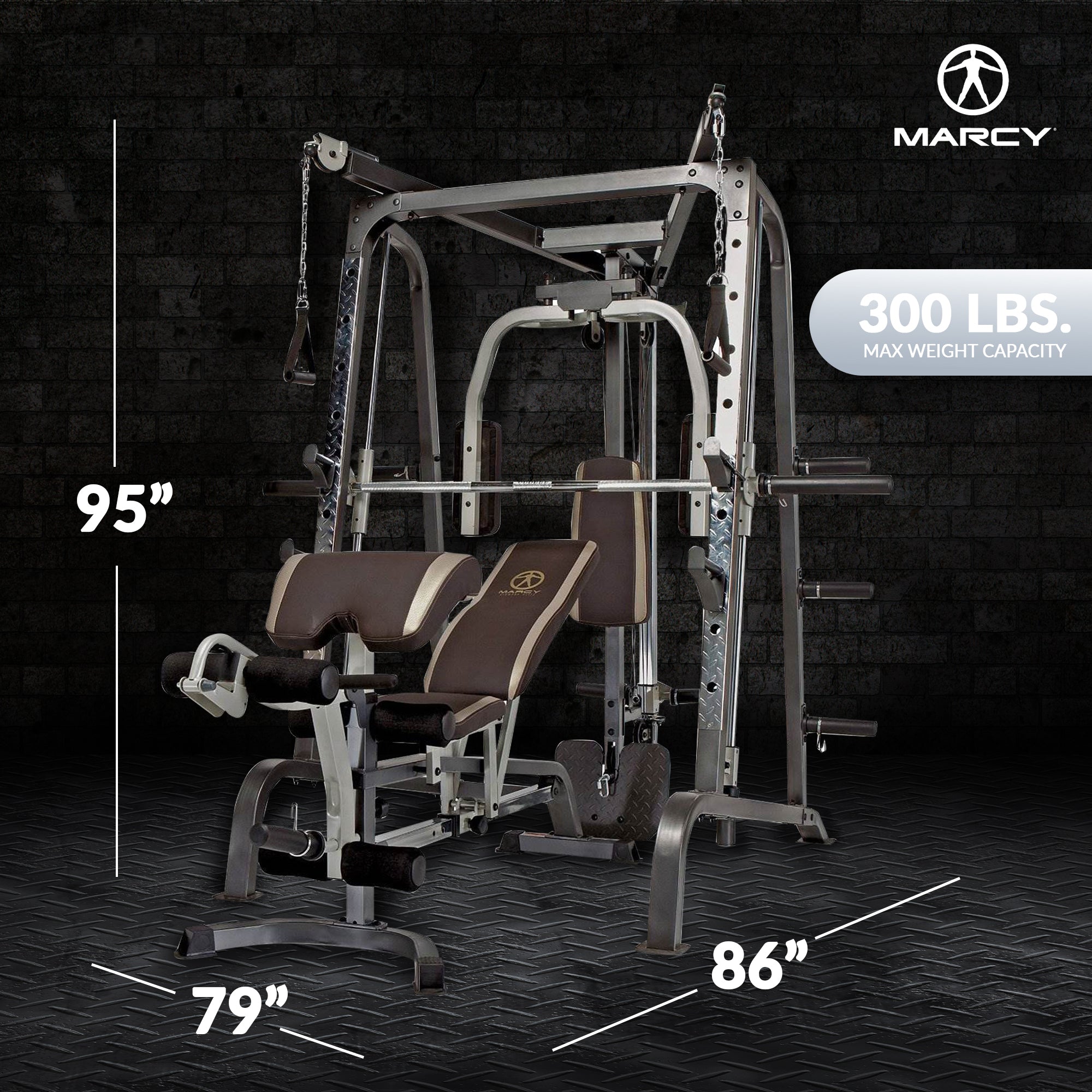 Marcy Deluxe Diamond Elite Smith Cage Workout Machine Total Body Gym (Open Box)