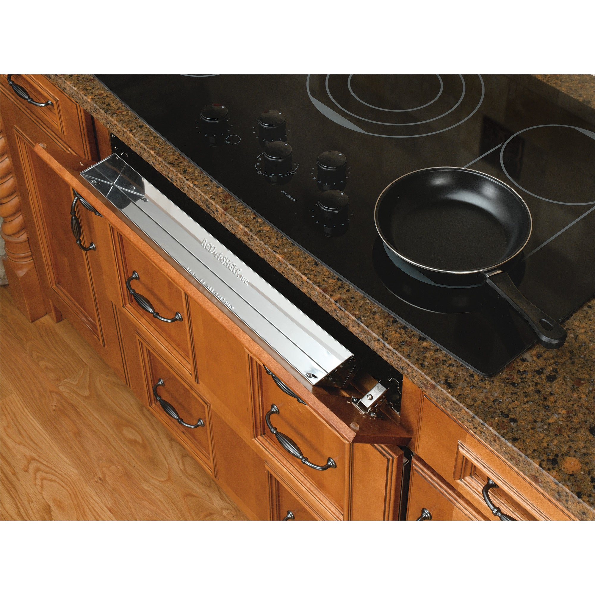 Rev-A-Shelf 6541-25-52 25" Stainless Steel Slim Tip-Out Tray Organizer Open Box)