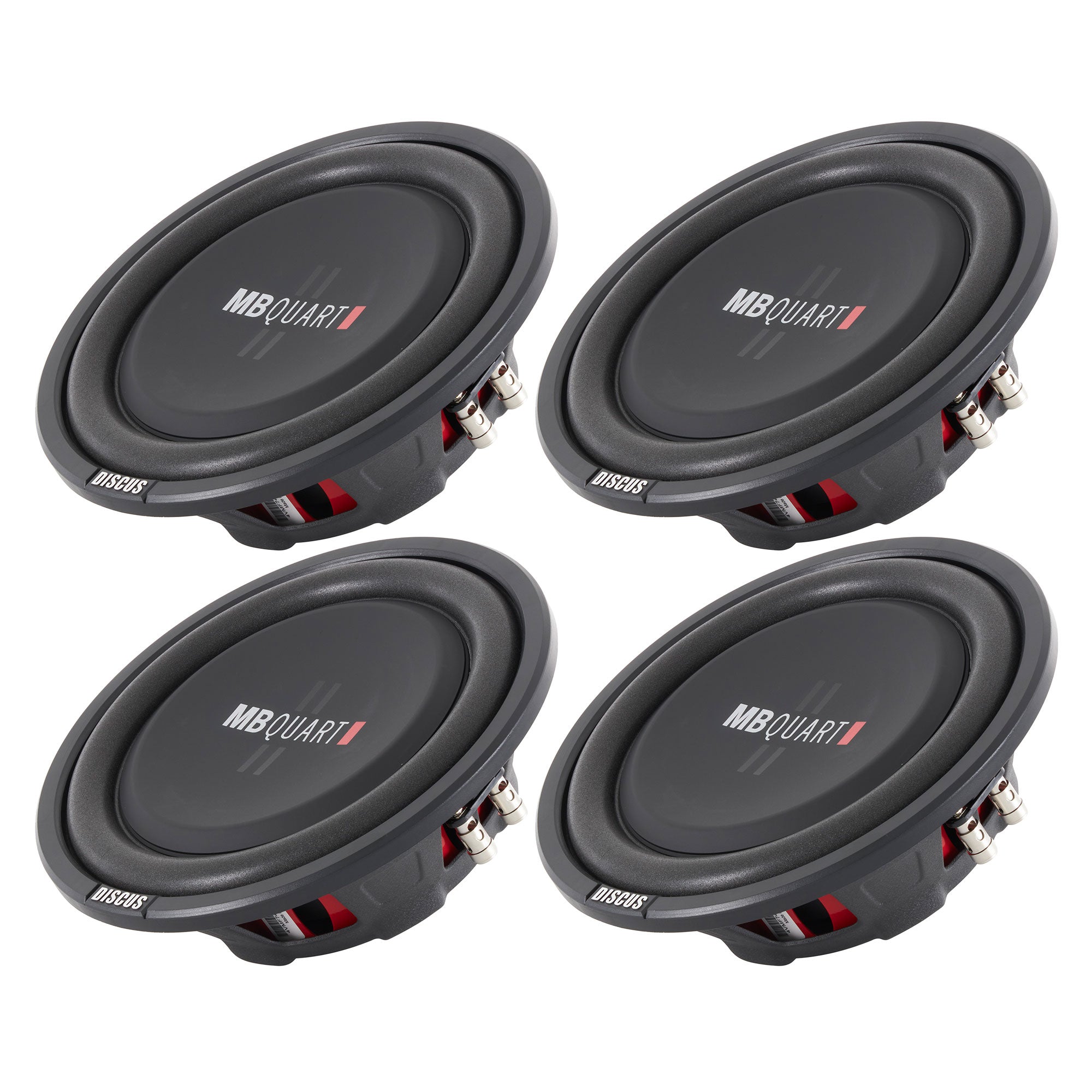 4) MB Quart DS1-254 400 Watt 4 Ohm Shallow Slim Subwoofers Car Truck DVC Subs - VMInnovations