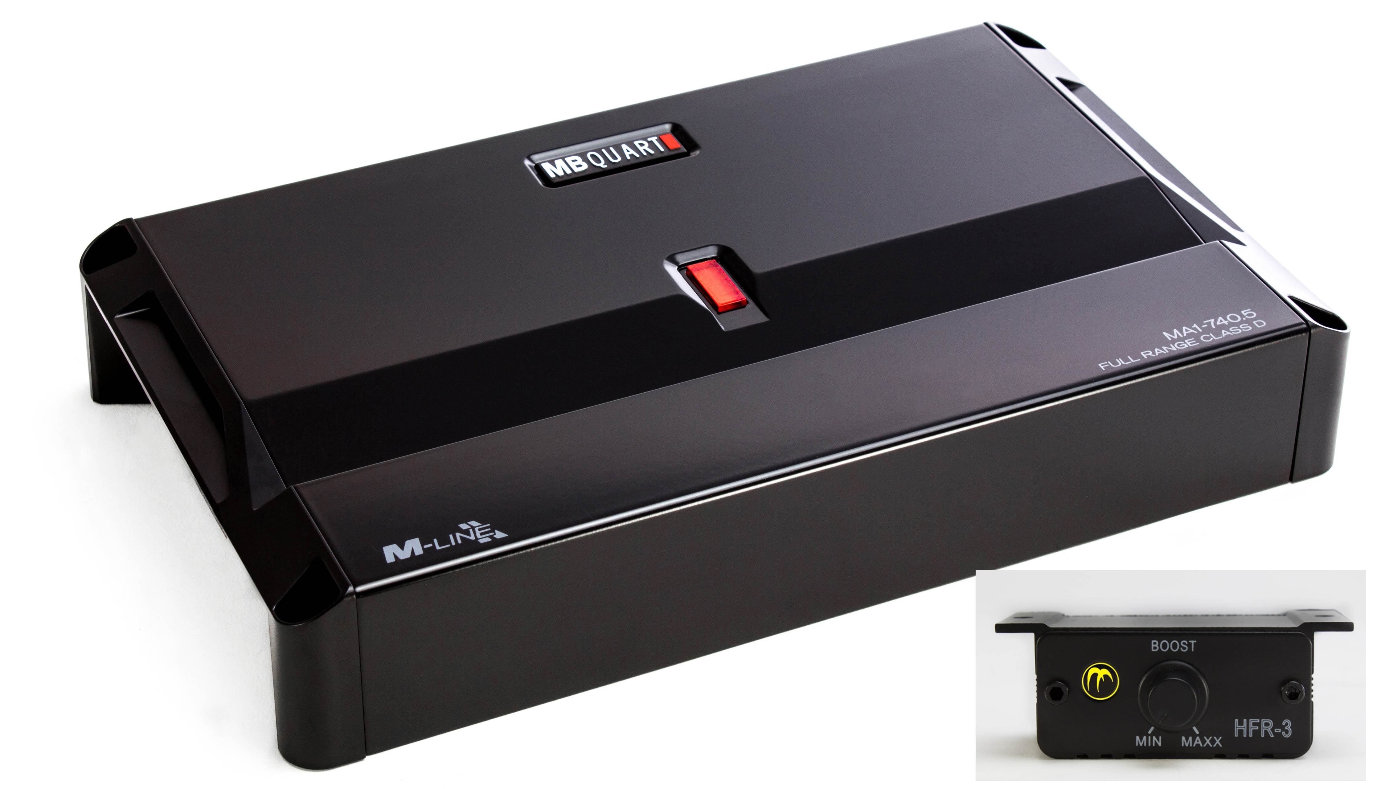 MB Quart MA1-740.5 740W Class D Powersports 5 Channel Amplifier + 4 Gauge Kit