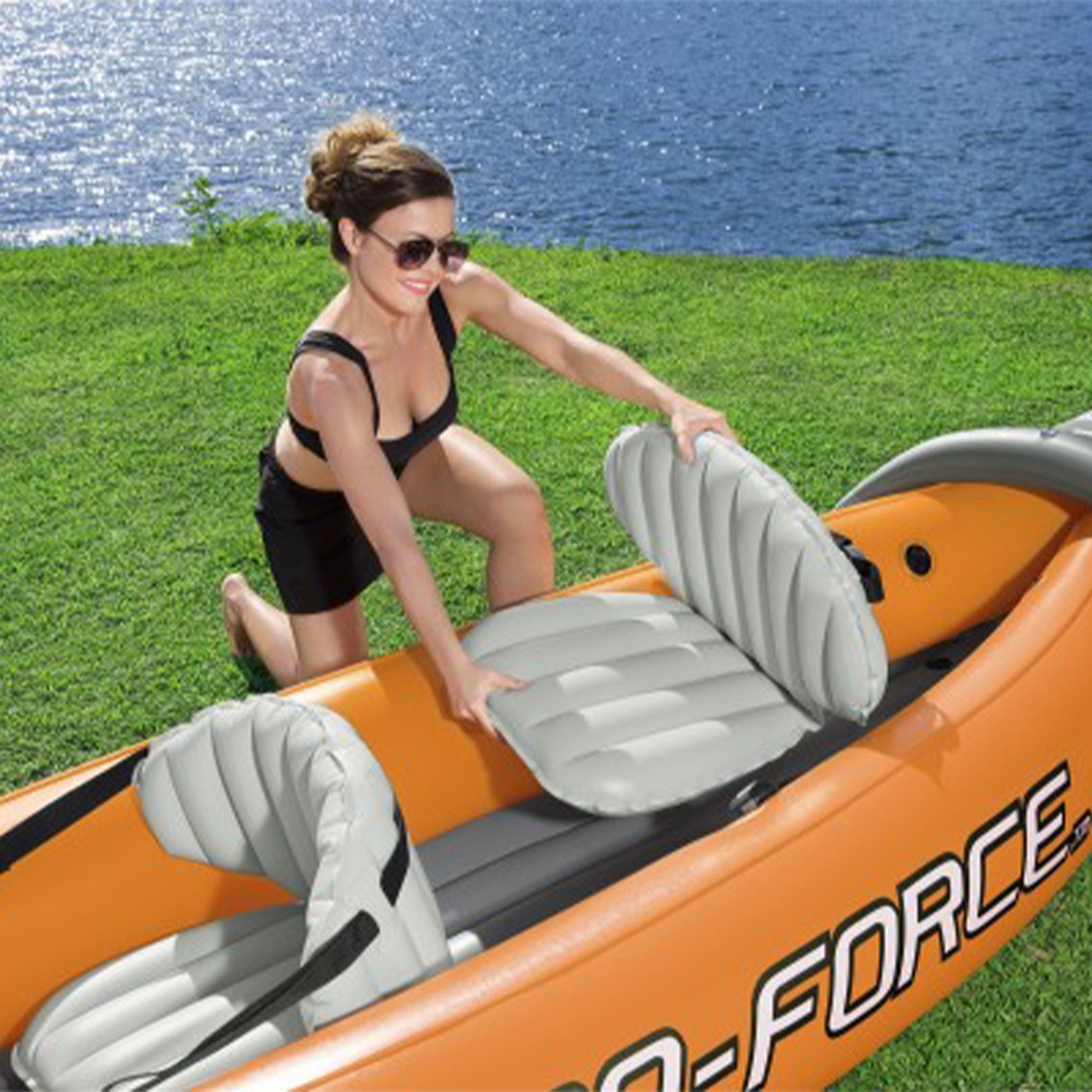 Bestway 126 x 35 Inches Lite-Rapid X2 Inflatable Kayak Float with Oars | 65077E