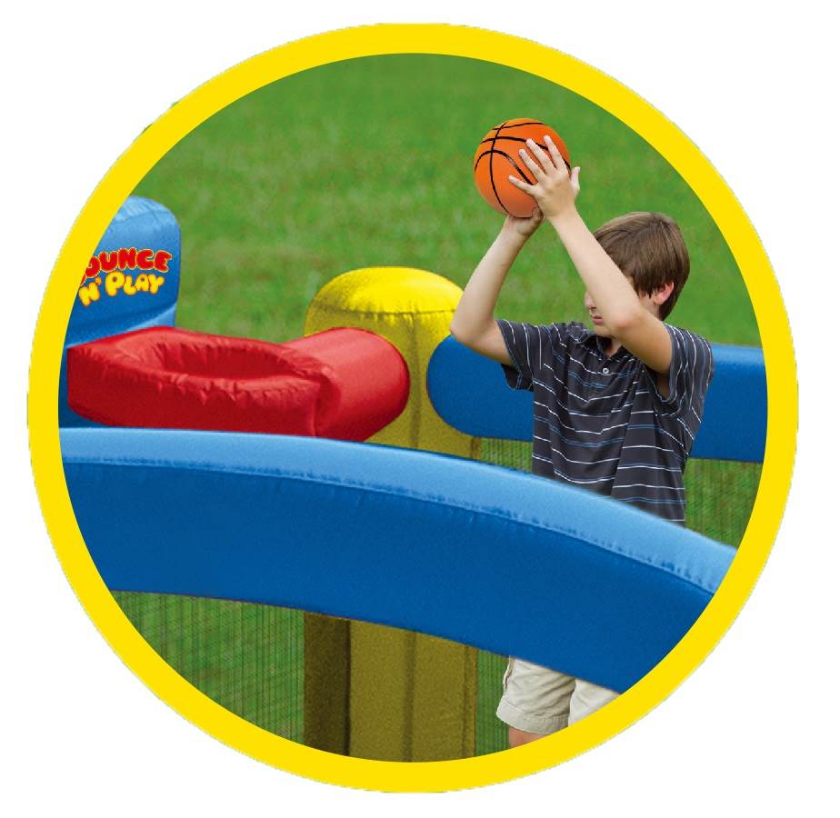 Magic Time Fort Sport Inflatable Bouncer and Slide 4-in-1 Fun House (Open Box)