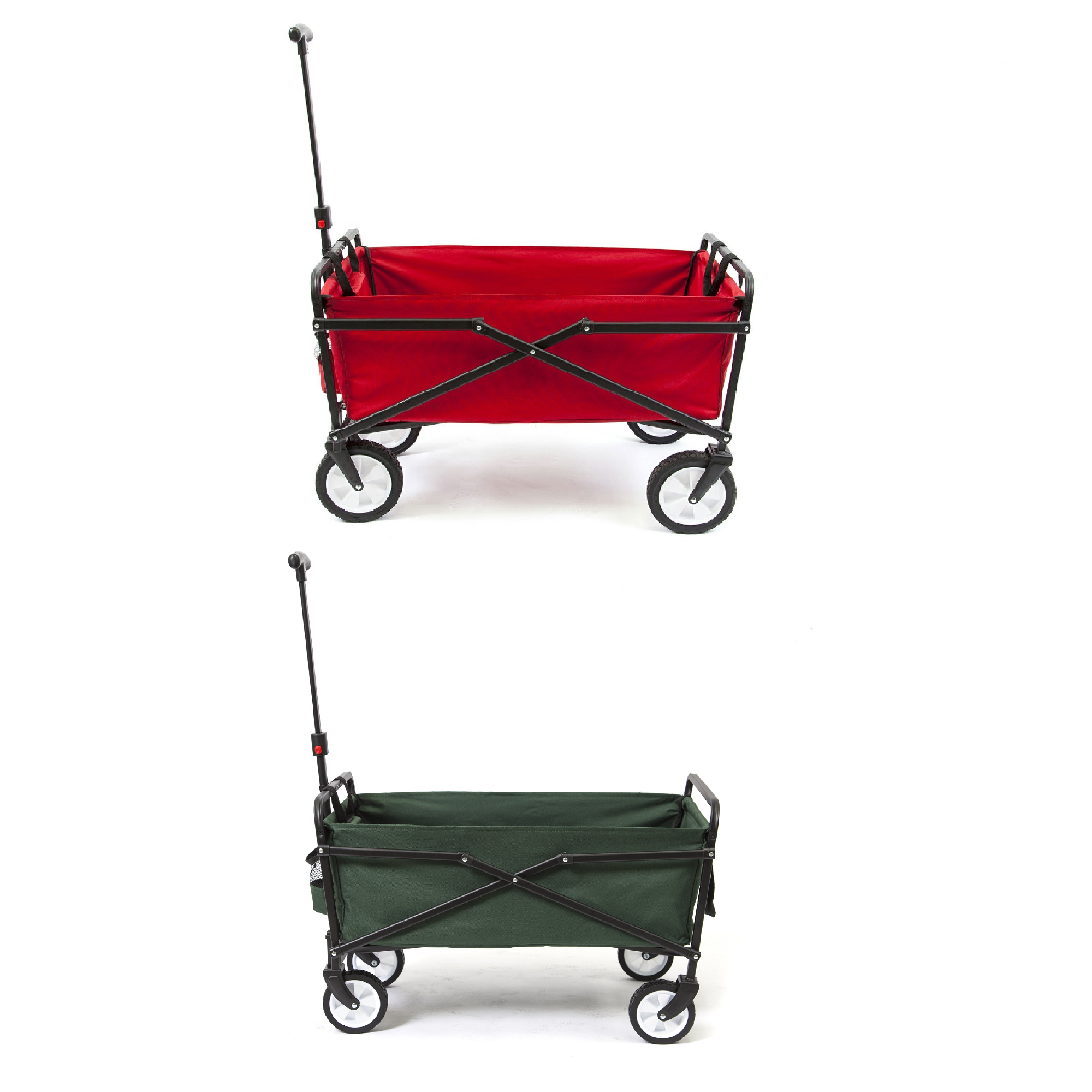 Seina Compact Folding Cart, Green with Seina Steel Collapsible Folding Cart, Red - VMInnovations