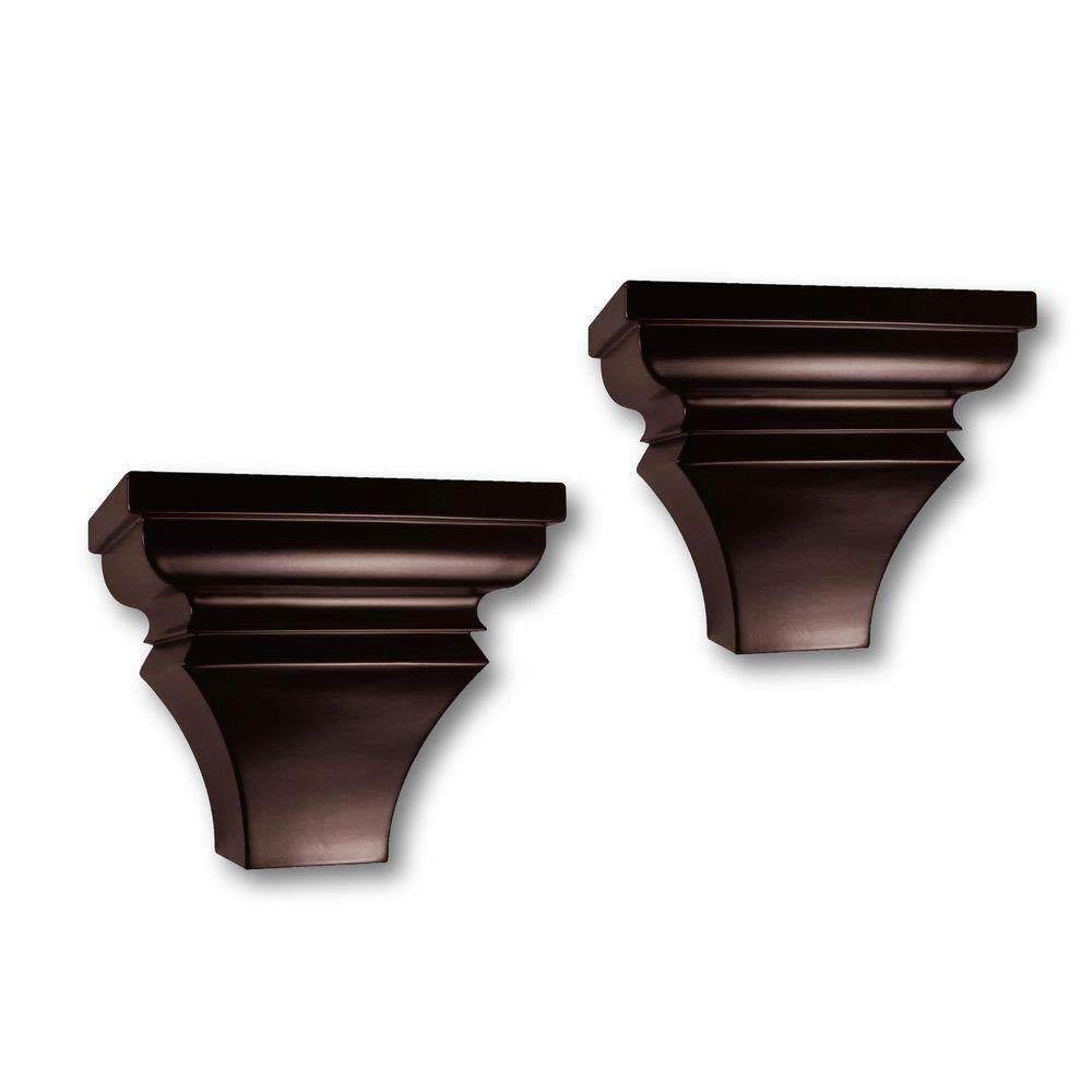 InPlace Shelving Pair of Wall Sconces, 6.5-Inch, Espresso Color (Open Box)