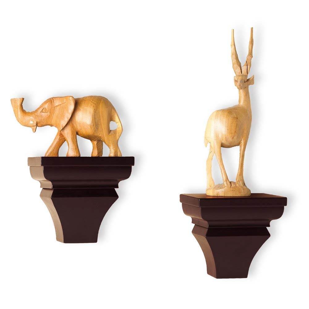 InPlace Shelving Pair of Wall Sconces, 6.5-Inch, Espresso Color (Open Box)