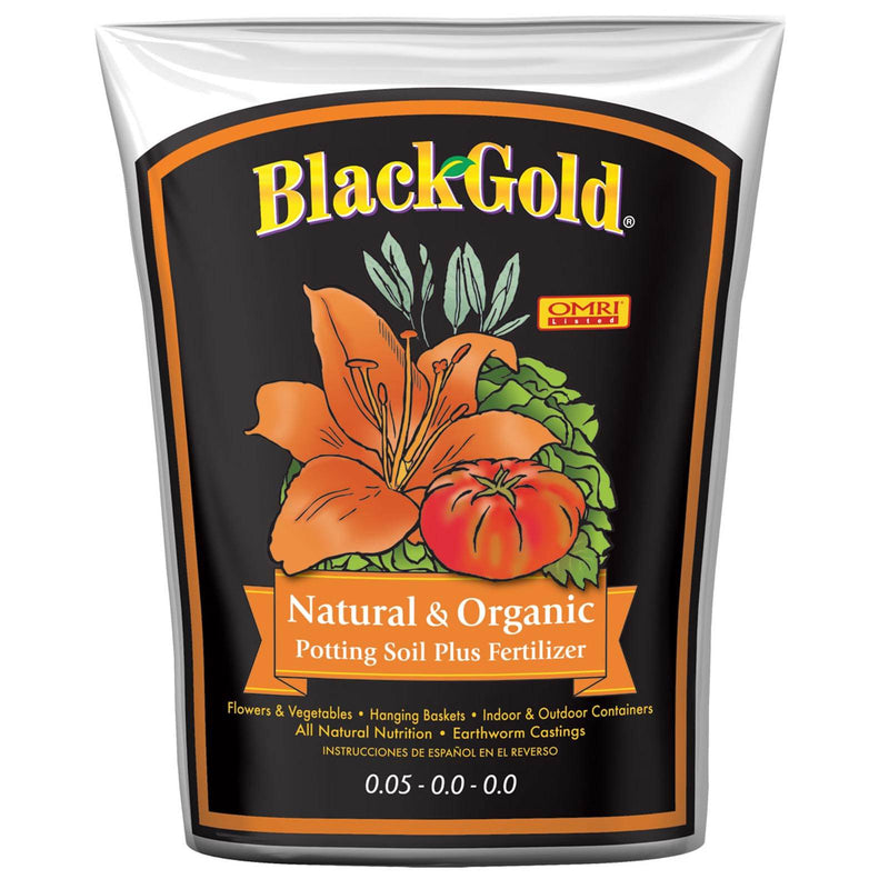 SunGro SUGRBG2 Black Gold Natural & Organic Potting Soil w/ Fertilizer (2 Pack)
