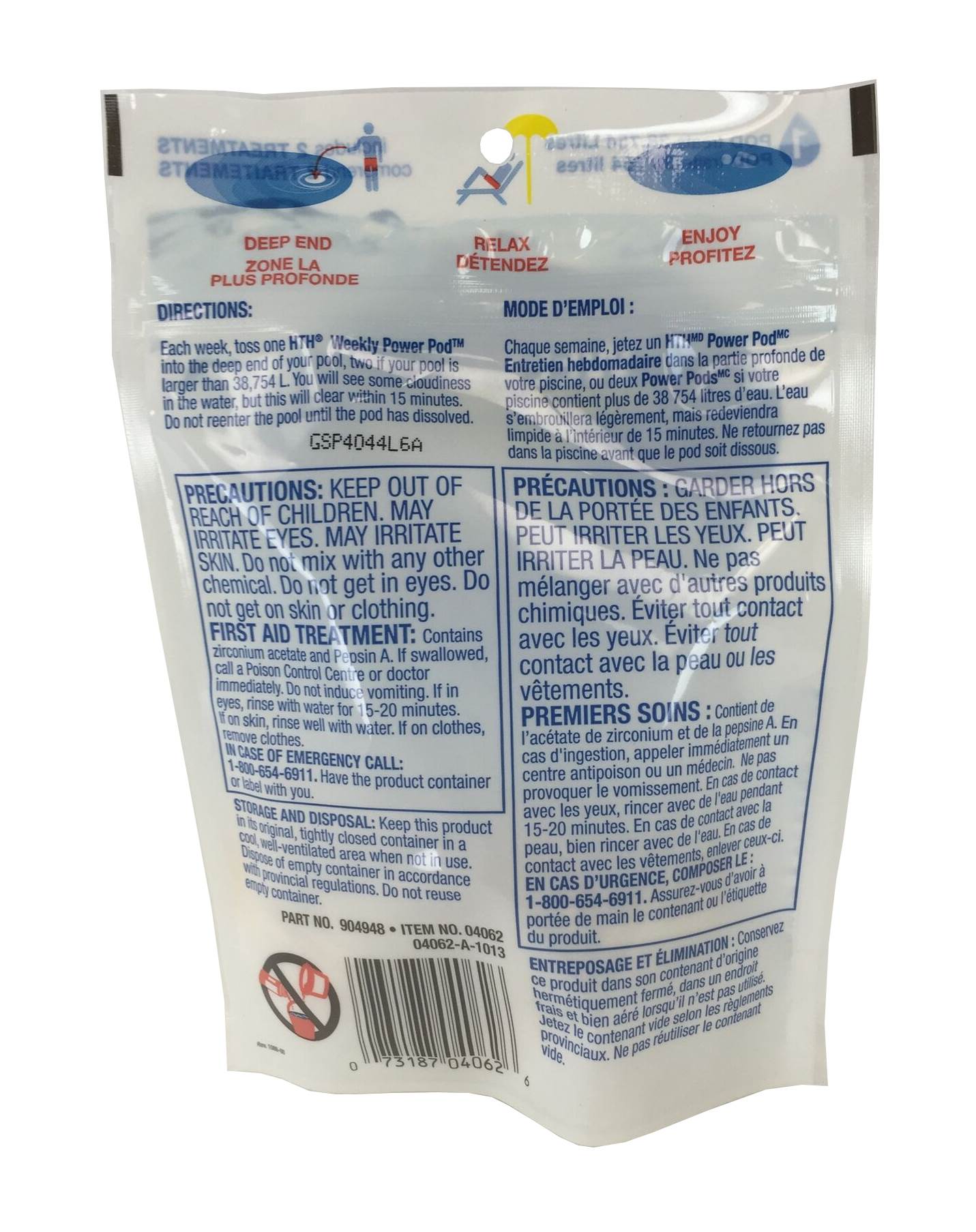 HTH 04062 Swimming Pool Power Pods 3-In-1 Clarifier, Enzymes, Phosphate Remover