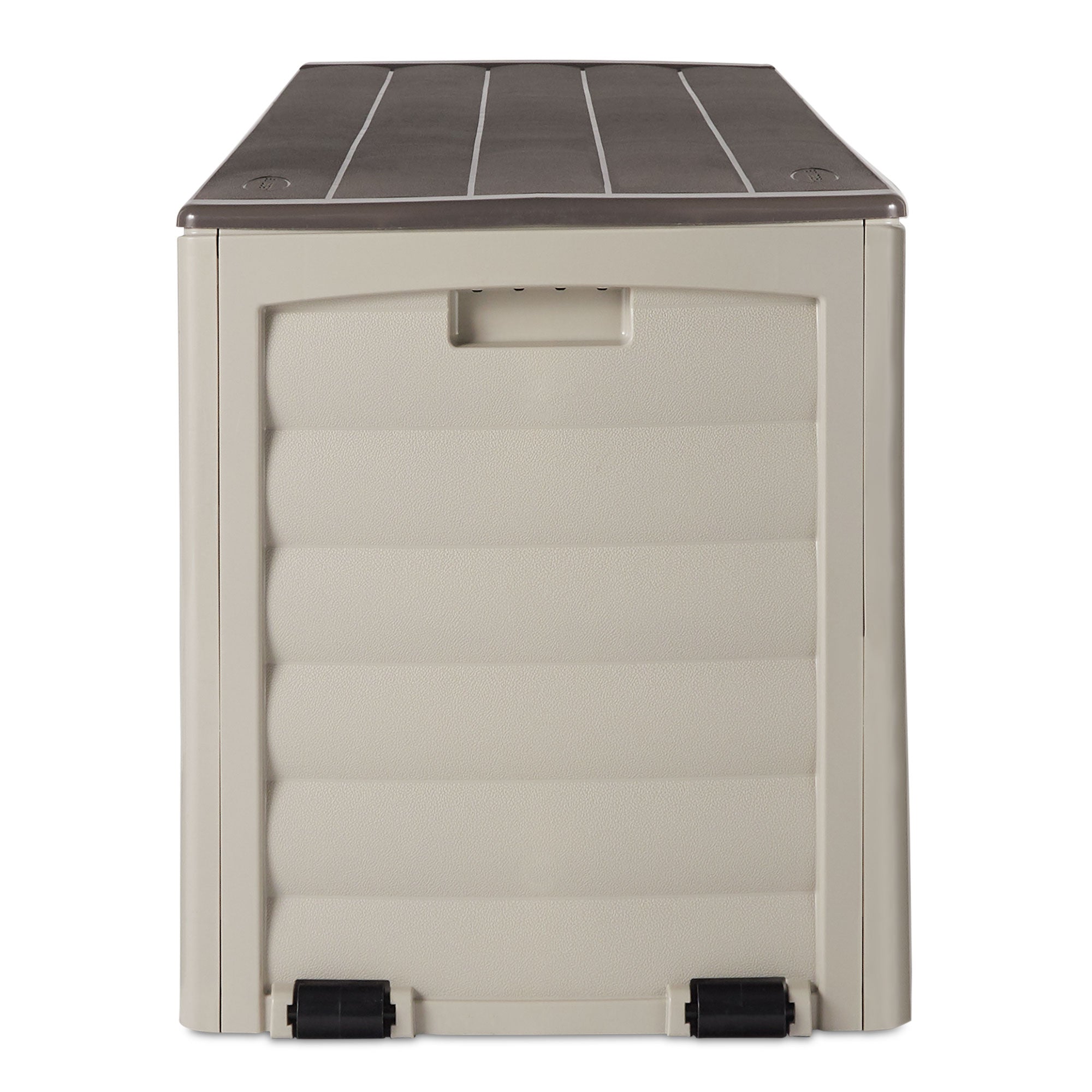 Suncast 103 Gallon Capacity Resin Patio Storage Deck Box, Mocha & Taupe (Used)
