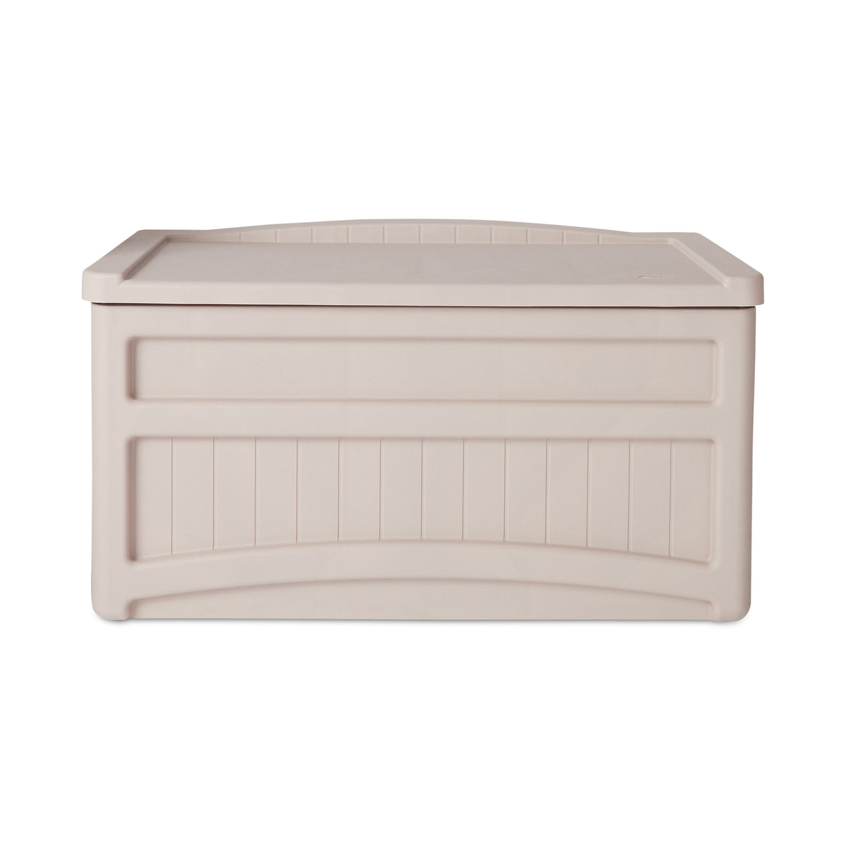 Suncast 73 Gallon Resin Outdoor Patio Storage Deck Box w/ Seat, Taupe (Open Box)