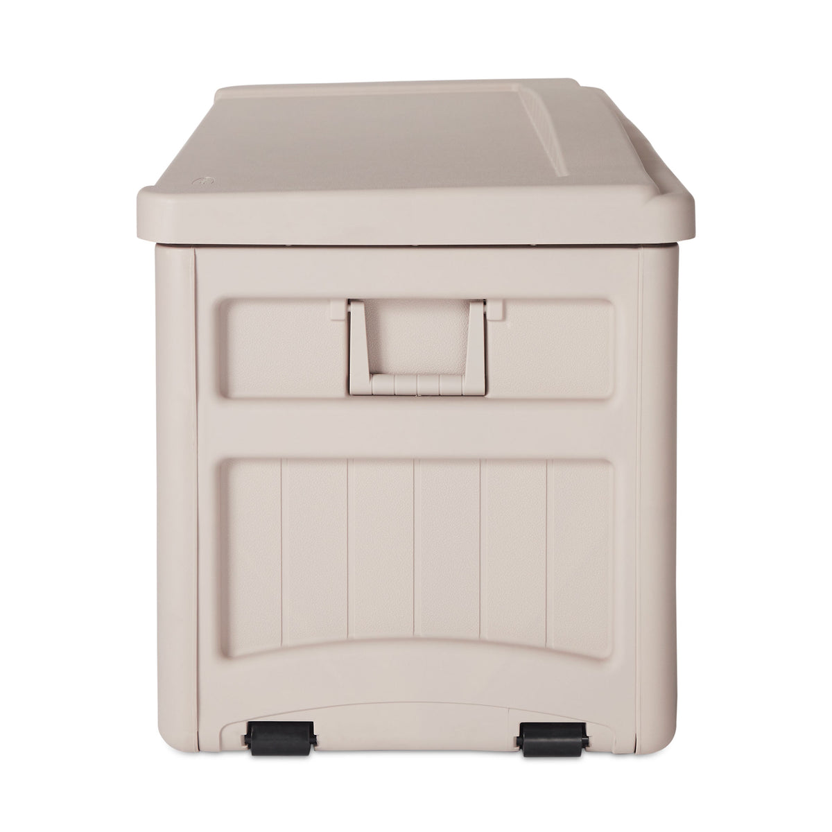 Suncast 73 Gallon Resin Outdoor Patio Storage Deck Box w/ Seat, Taupe (Open Box)