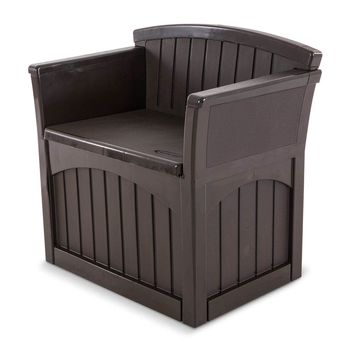 Suncast 31 Gallon Patio Seat Outdoor Storage and Bench Chair, Java | (For Parts)