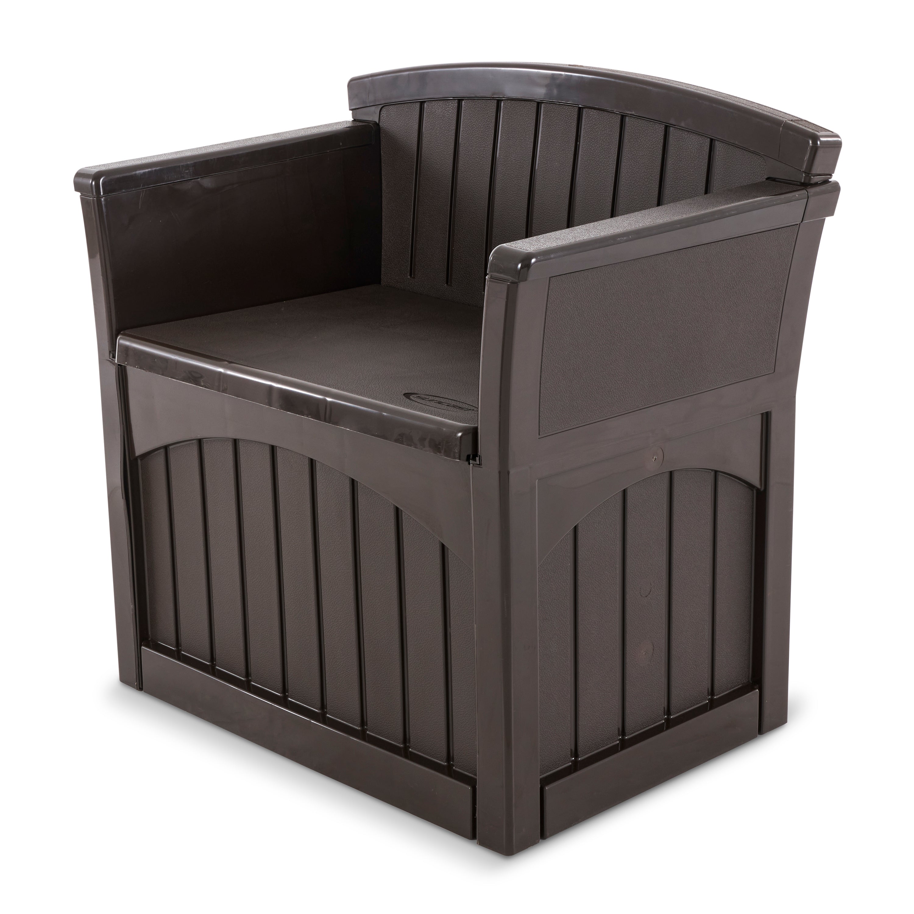 Suncast 31 Gallon Patio Seat Outdoor Storage and Bench Chair, Java (2 Pack) - VMInnovations