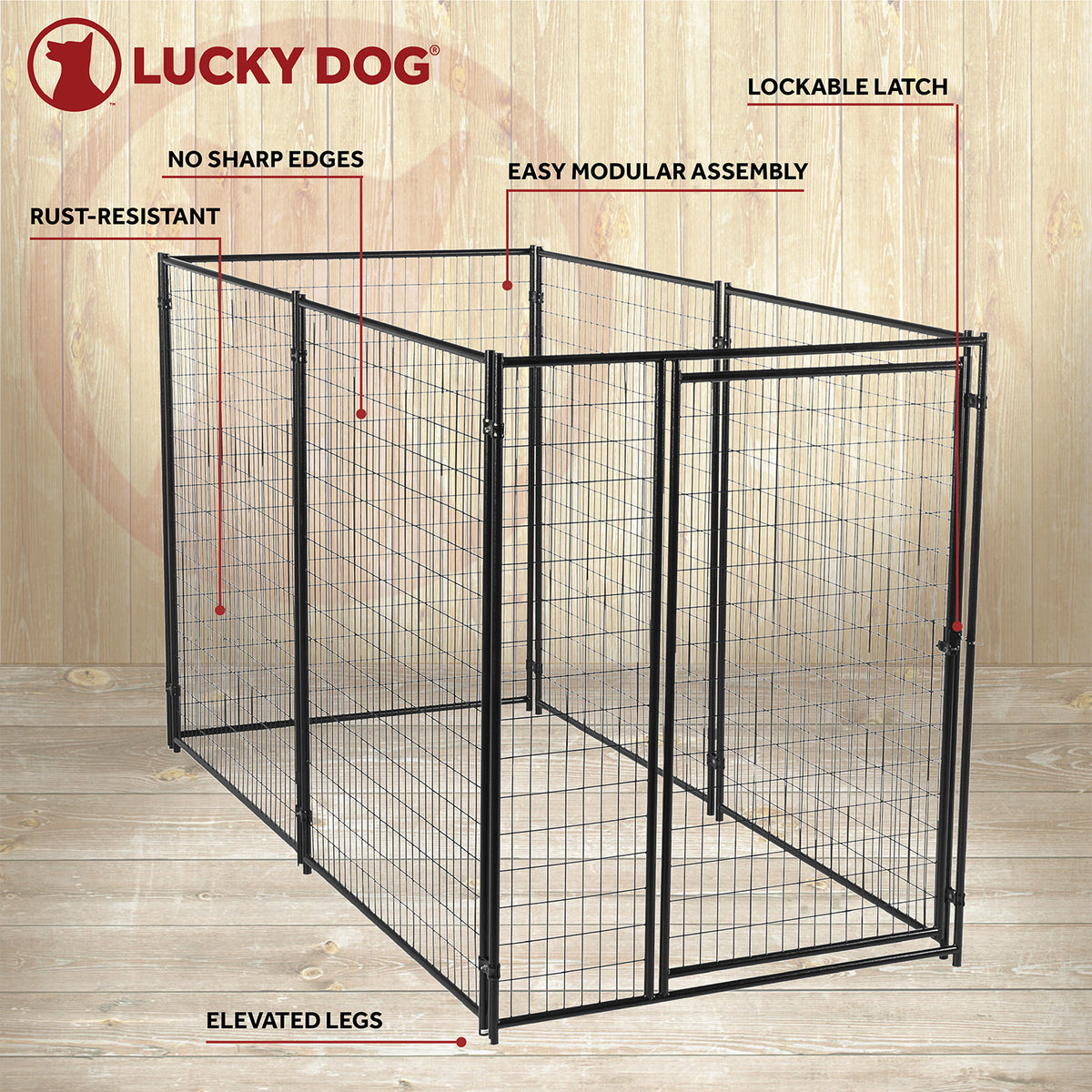 Lucky Dog Large Modular Welded Wire Box Dog Kennel, 10x5x6 Feet (For Parts)