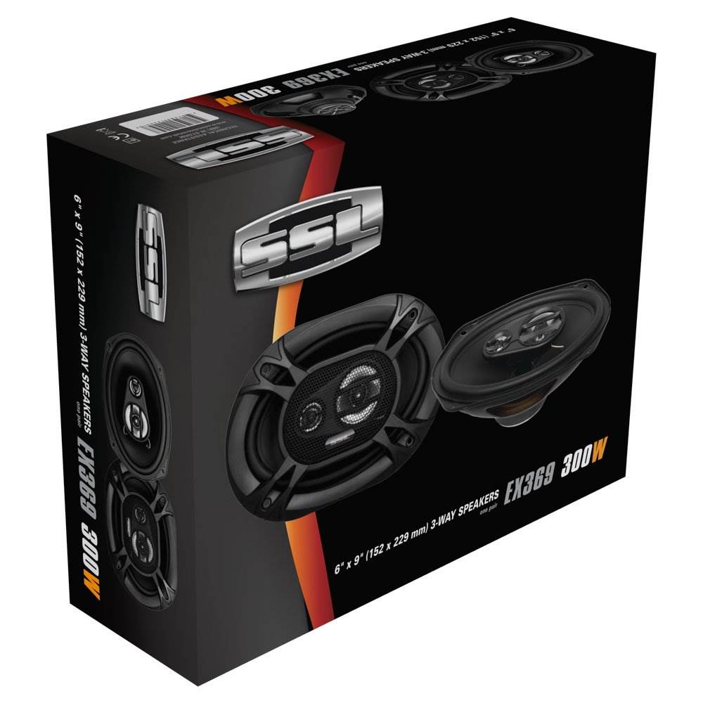 SOUNDSTORM EX369 6x9" 300W 3-Way Stereo Speakers with 4 Ohm Impedance, Pair