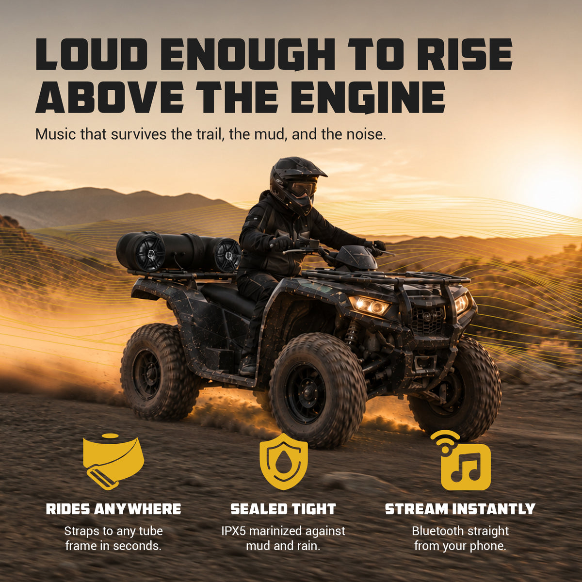 Soundstorm BTB6 Bluetooth 6.5" 450W ATV/Marine Amplified Tube Speaker (Used)