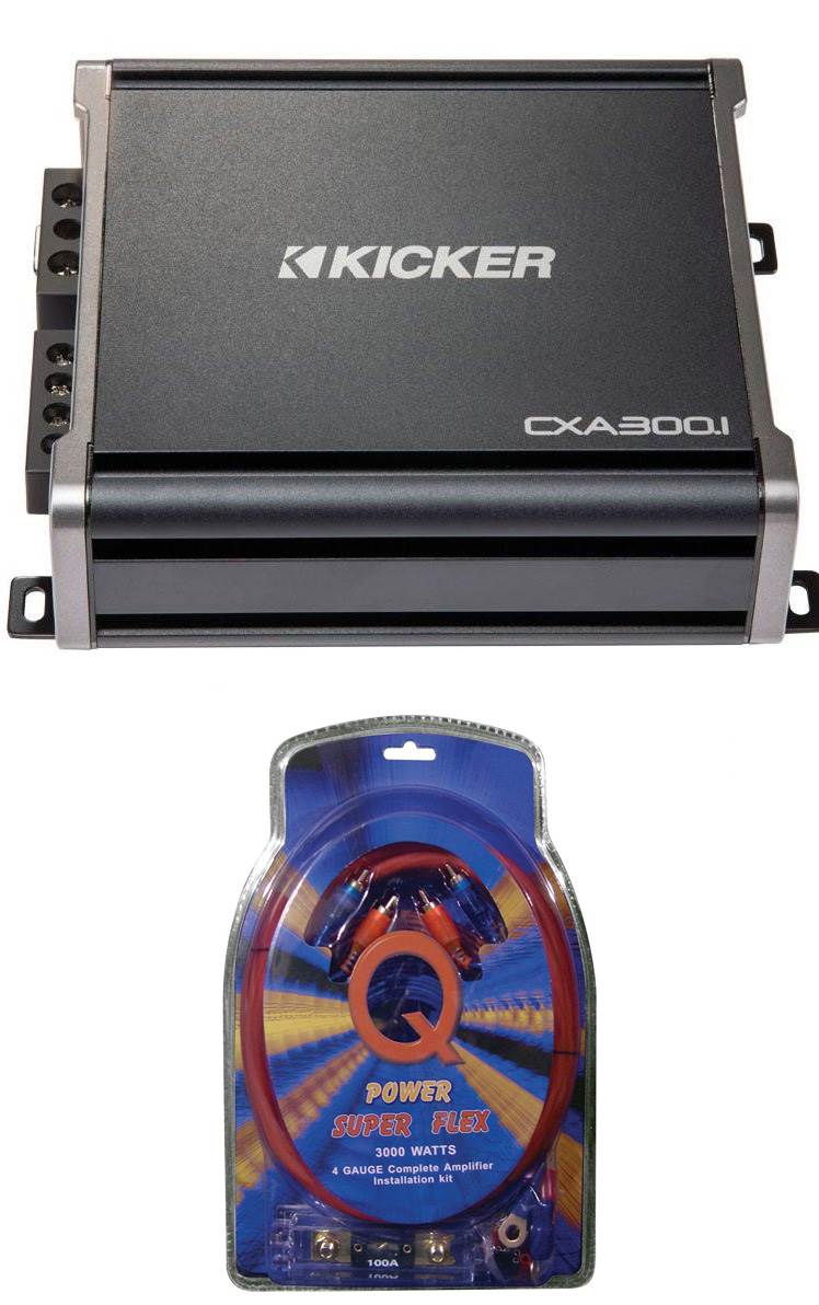 Kicker 43CXA3001 600 Watt MONO Class D Car Audio Amplifier Amp + Wiring Kit