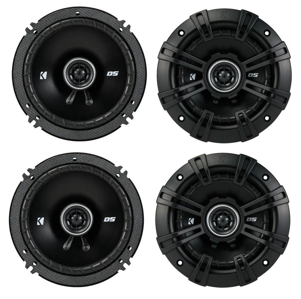 Kicker D-Series 5.25 Inch 200W 2 Way 4-Ohm Coaxial Car Audio Speakers, 4 Pack