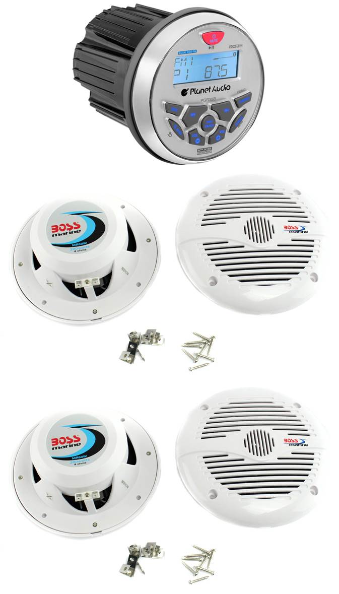 Planet Audio PGR35B 3.5" Gauge Marine MP3/Radio Receiver Bluetooth+4) Speakers