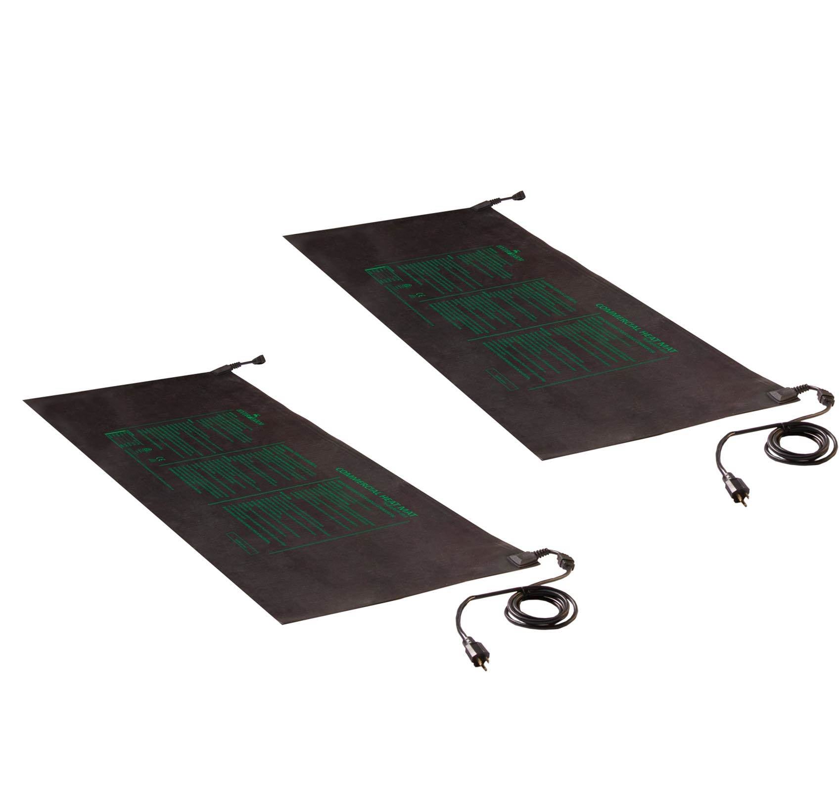 Hydrofarm MTMDU Jump Start 60" x 21" Hydroponic Garden Seedling Heat Mat, 2 Pack