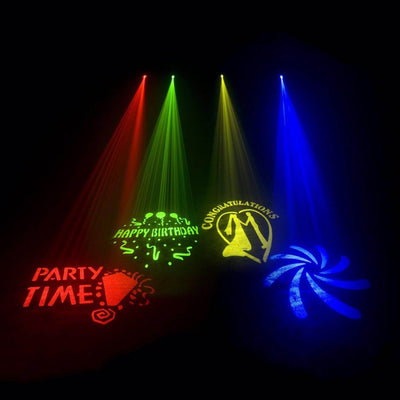 American DJ ADJ Gobo Projector IR White 12W LED Light w/ 4 Patterns & RGBY Gels