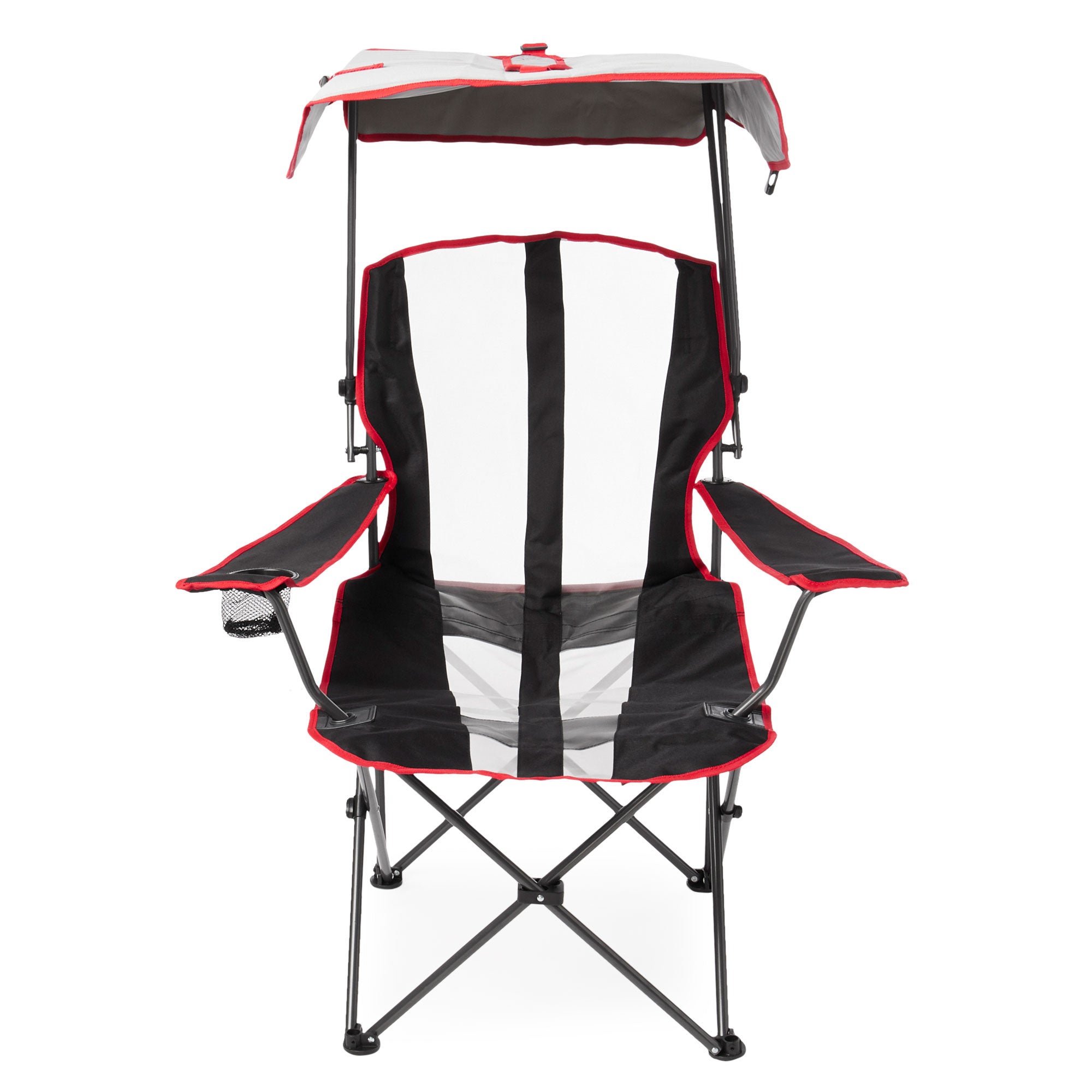 Kelsyus Premium Portable Camping Chair, Canopy & Cup Holder, Red / Black, 3 Pack - VMInnovations