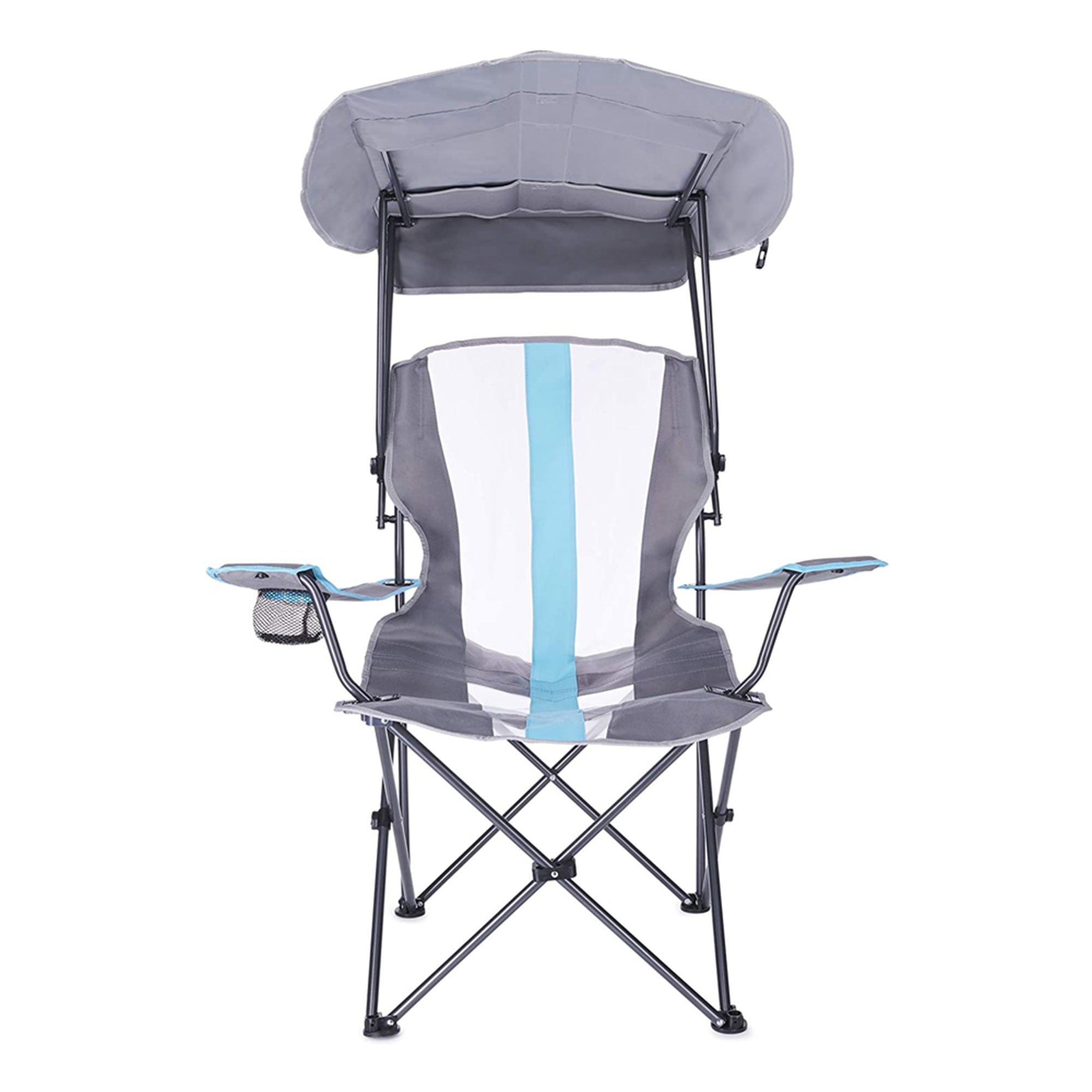 Kelsyus Premium Portable Camping Folding Lawn Chair w/ Canopy Blue (Open Box)