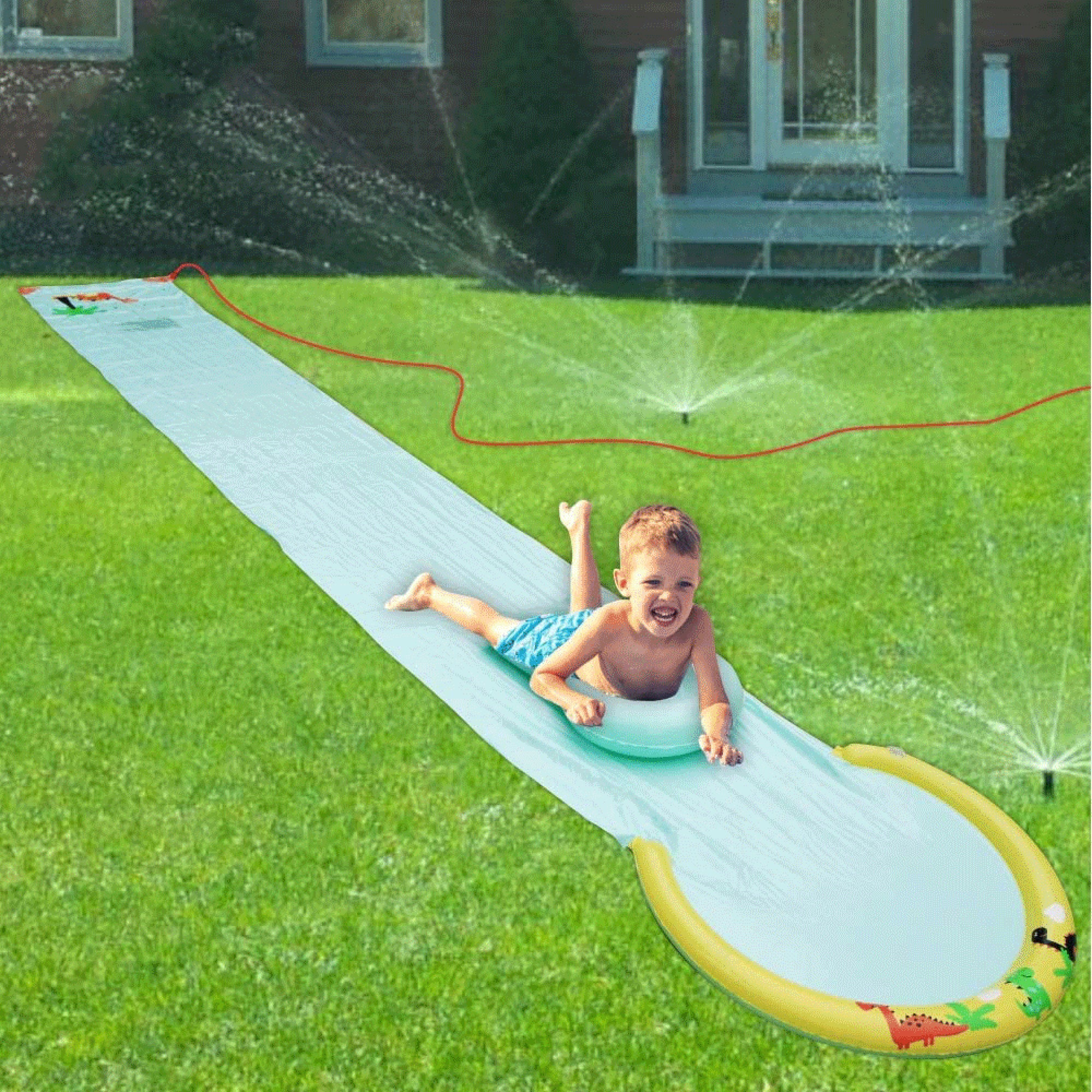 Hoovy Giant 16 Ft Kids Water Splash Slip and Slide Toy w/Bodyboard (For Parts) - VMInnovations