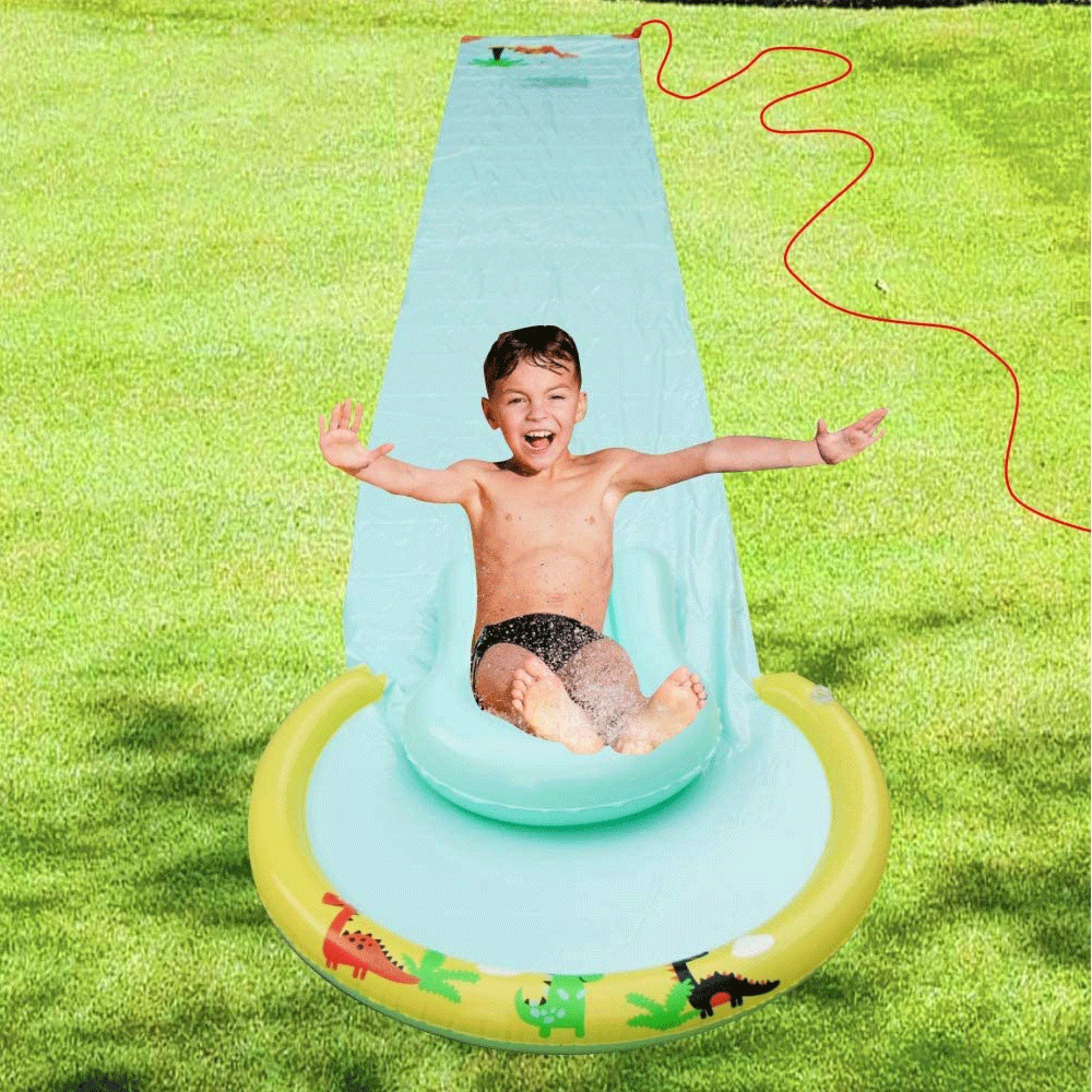 Hoovy Giant 16 Ft Kids Water Splash Slip and Slide Toy w/Bodyboard (For Parts) - VMInnovations