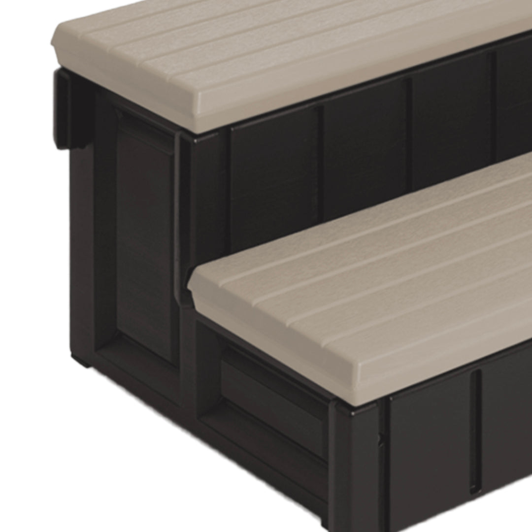 Confer Plastics Leisure Accents Deluxe Spa Step, 36" W Hot Tub Stairs,Portobello - VMInnovations