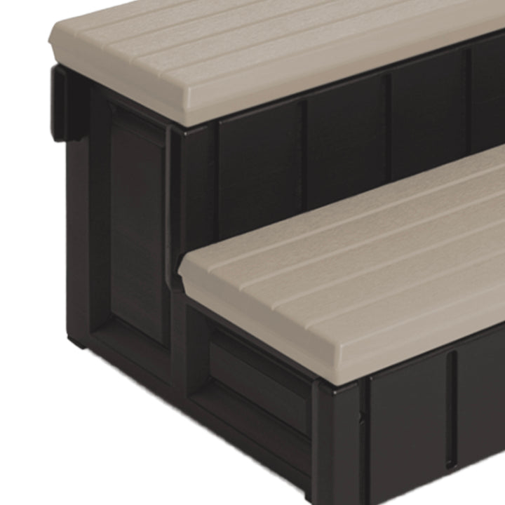 Confer Plastics Leisure Accents Deluxe Spa Step, 36" W Hot Tub Stairs,Portobello - VMInnovations