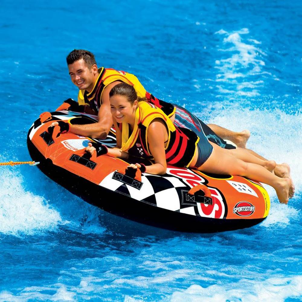 SPORTSSTUFF 53-1651 Stunt Flyer 1-2 Person Inflatable Towable w/ 60' Boat Rope