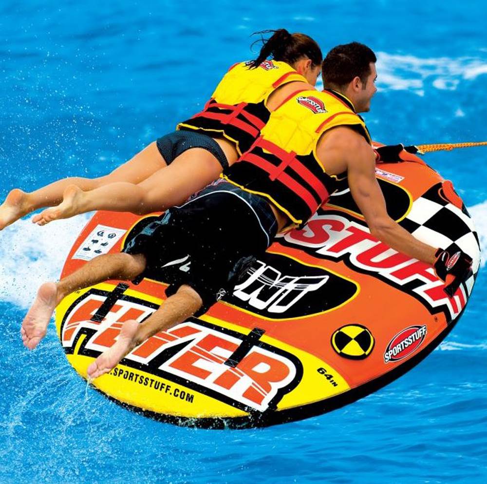 SPORTSSTUFF 53-1651 Stunt Flyer 1-2 Person Inflatable Towable w/ 60' Boat Rope