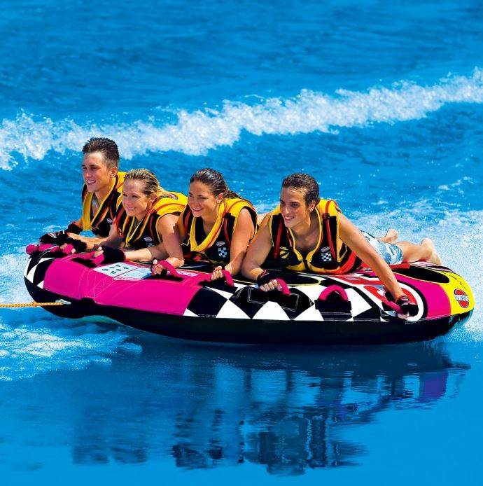 SPORTSSTUFF 53-1671 Wet N' Wild Flyer Quad Rider Towable w/ 60' Boat Tow Rope