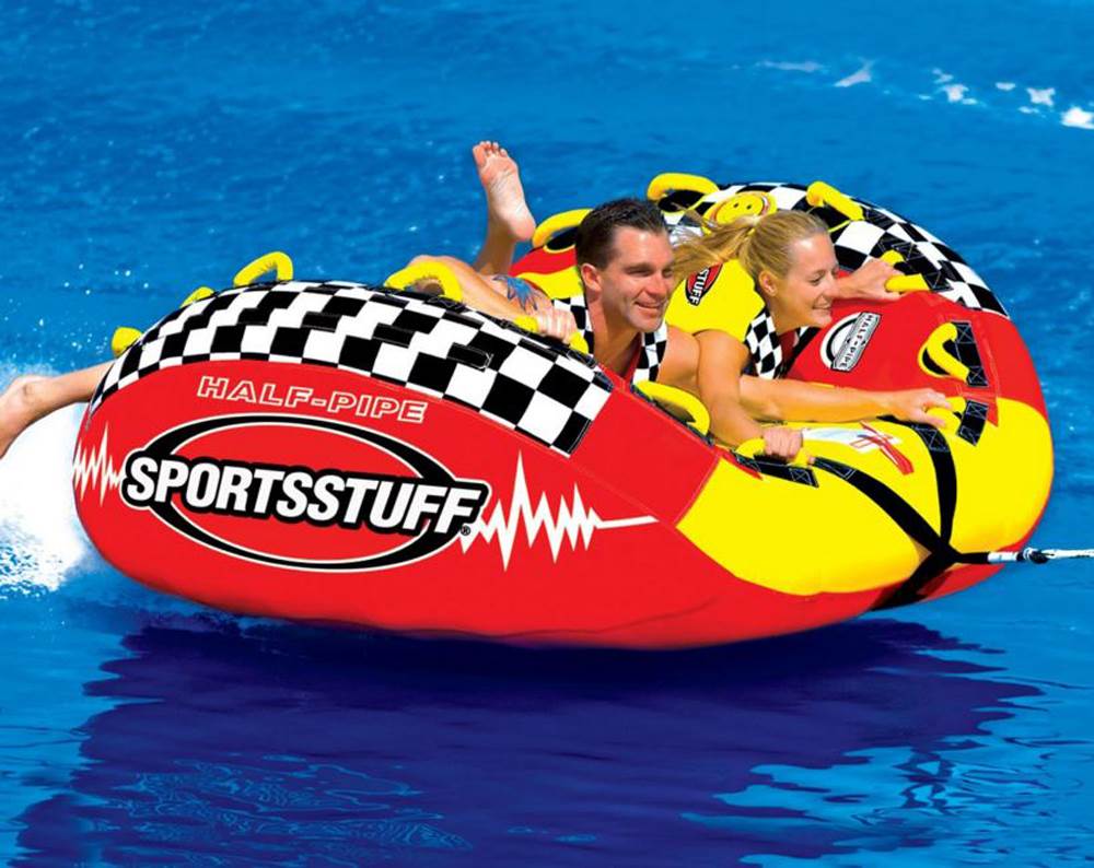 SPORTSSTUFF Half Pipe Rampage Inflatable Blow Up to 2 Riders Towable & Tow Rope