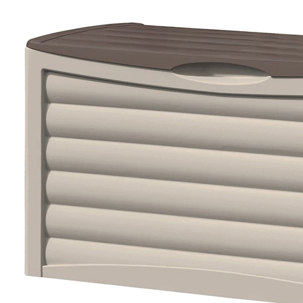 Suncast DB8300 83 Gallon Resin Outdoor Patio Storage Deck Box, Taupe (2 Pack)