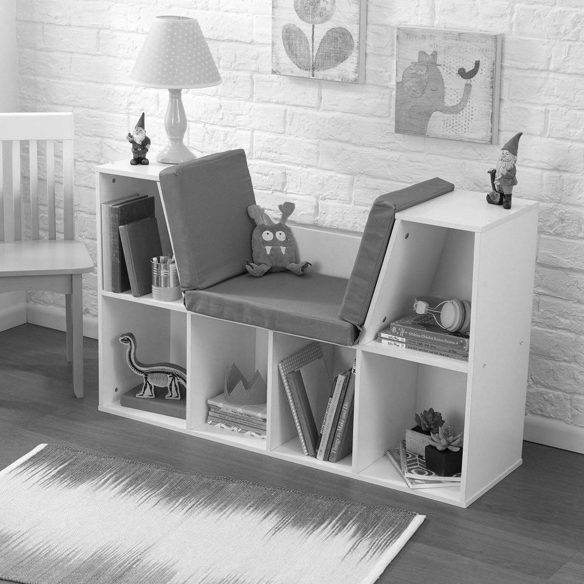 KidKraft Children's Bookcase with Reading Nook and Cushions, Espresso (Open Box)