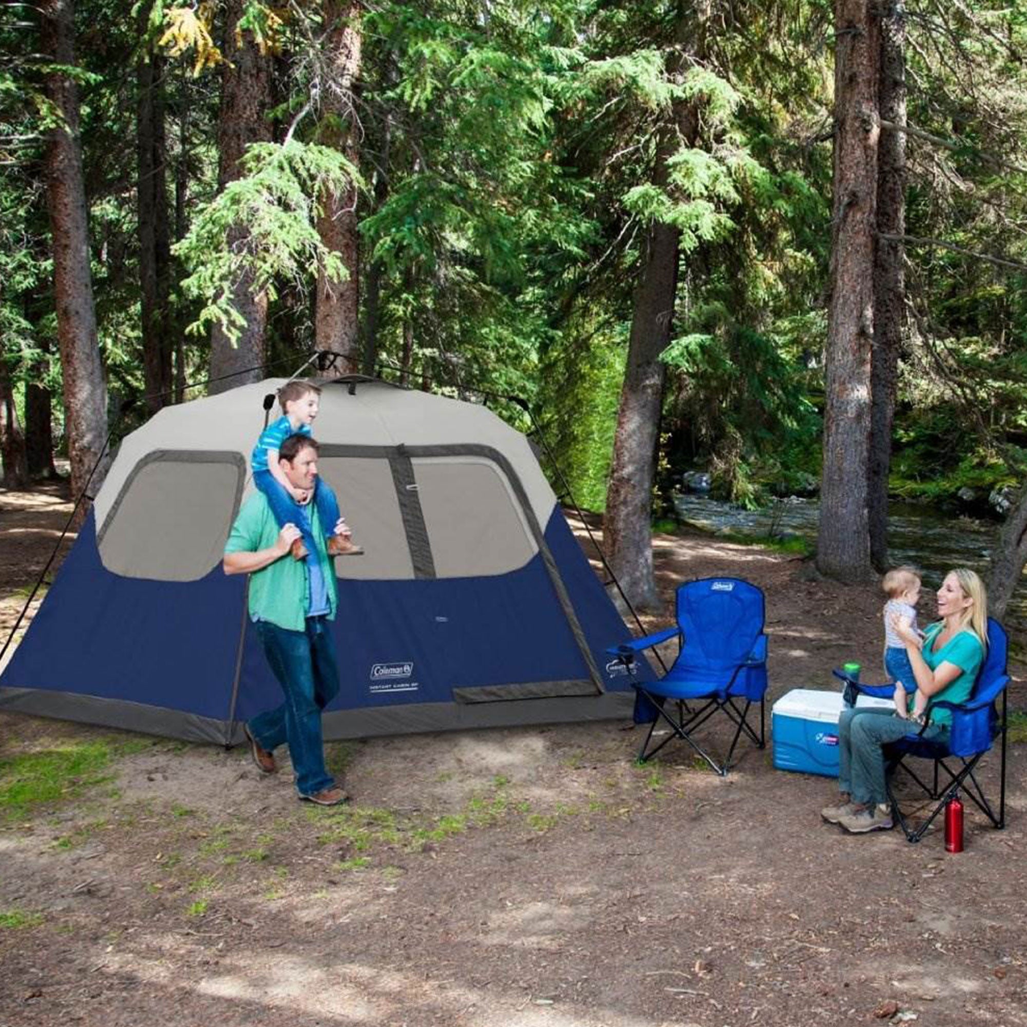 Coleman 6-Person 10' x 9' Instant Cabin Family Camping Tent (Open Box)